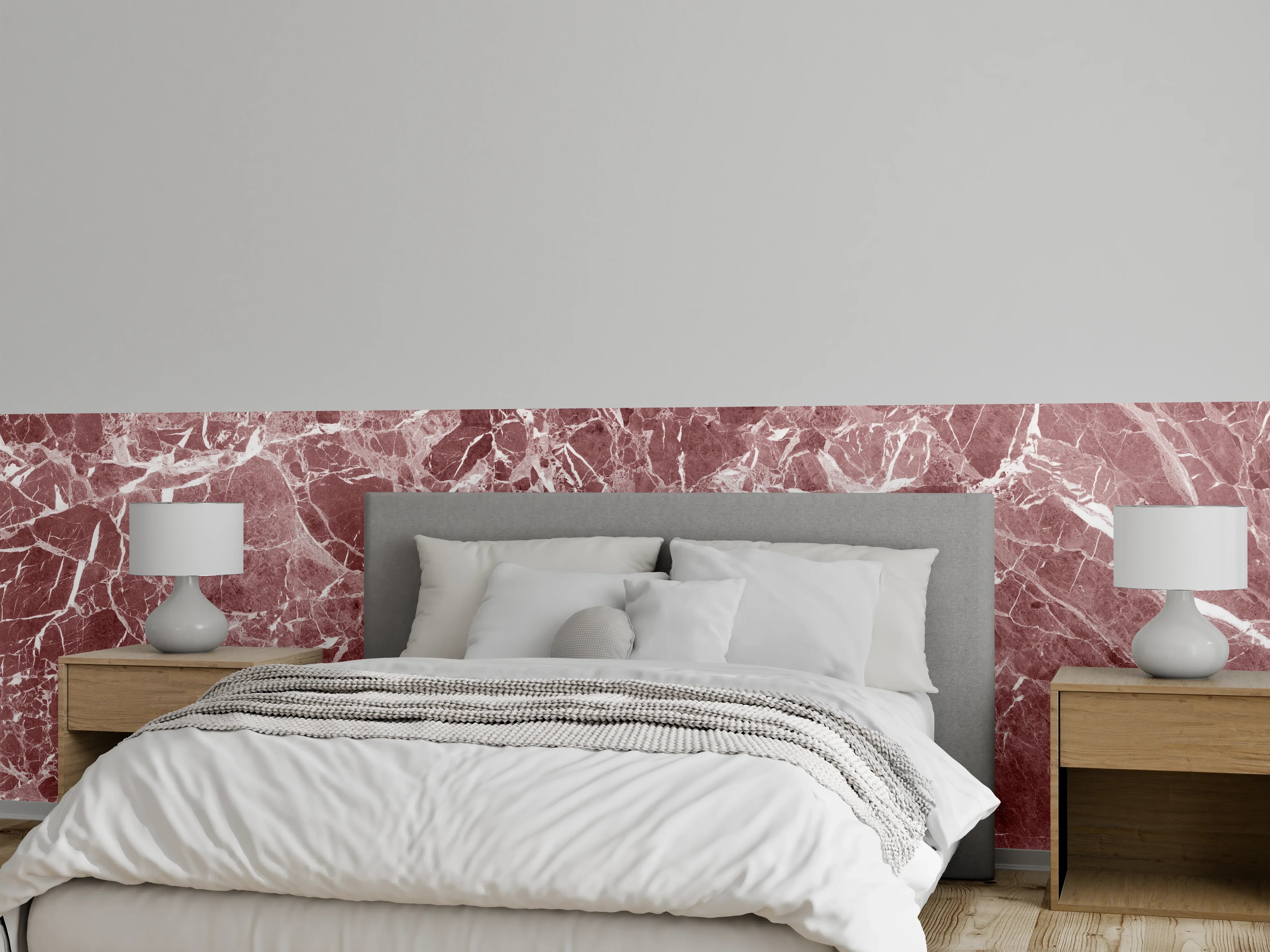 Wandverkleidung Schlafzimmer - Abstrakter roter Marmor Textur