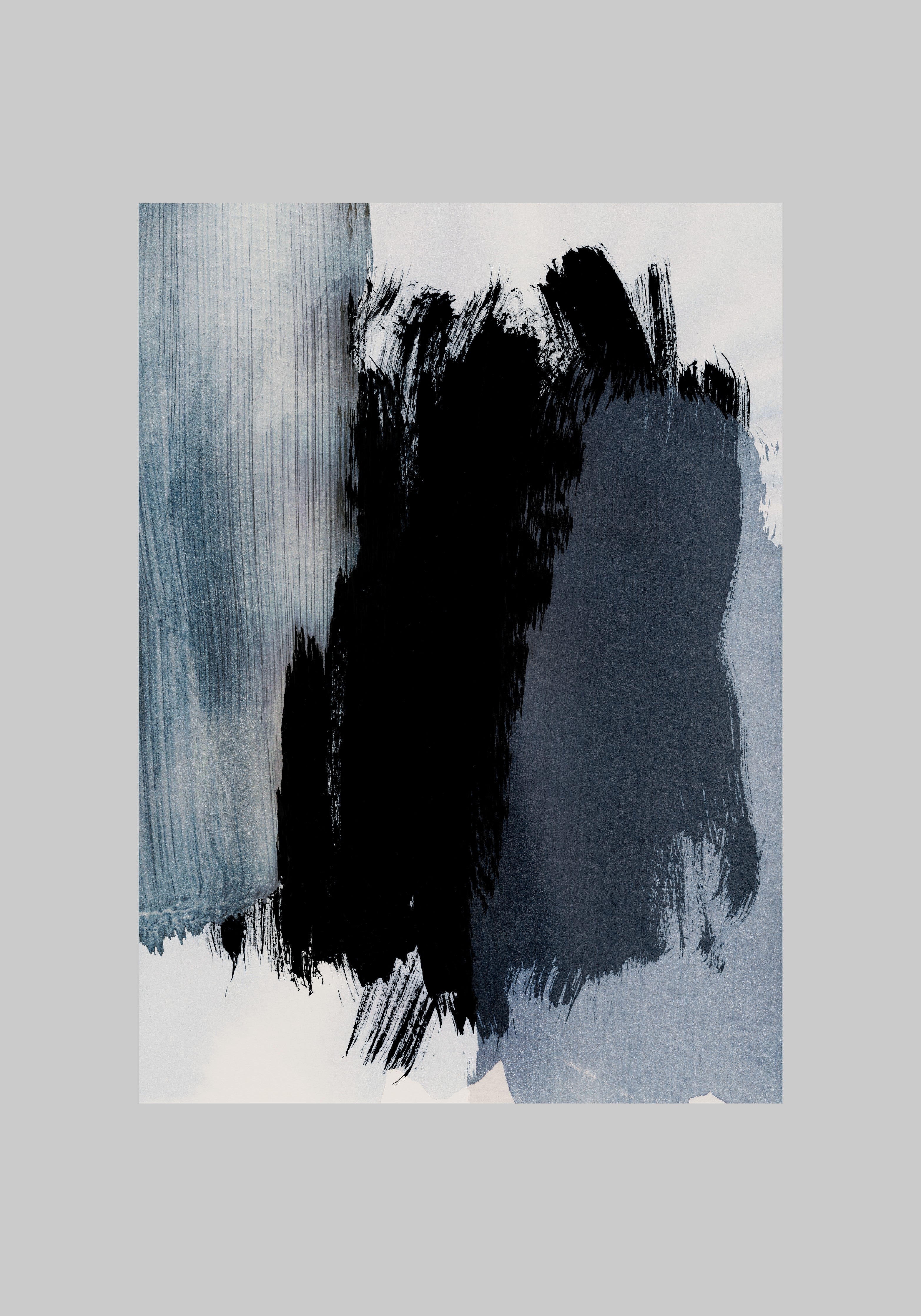 Wandverkleidung Schlafzimmer-Abstraktes Aquarell in Schwarz und Blau