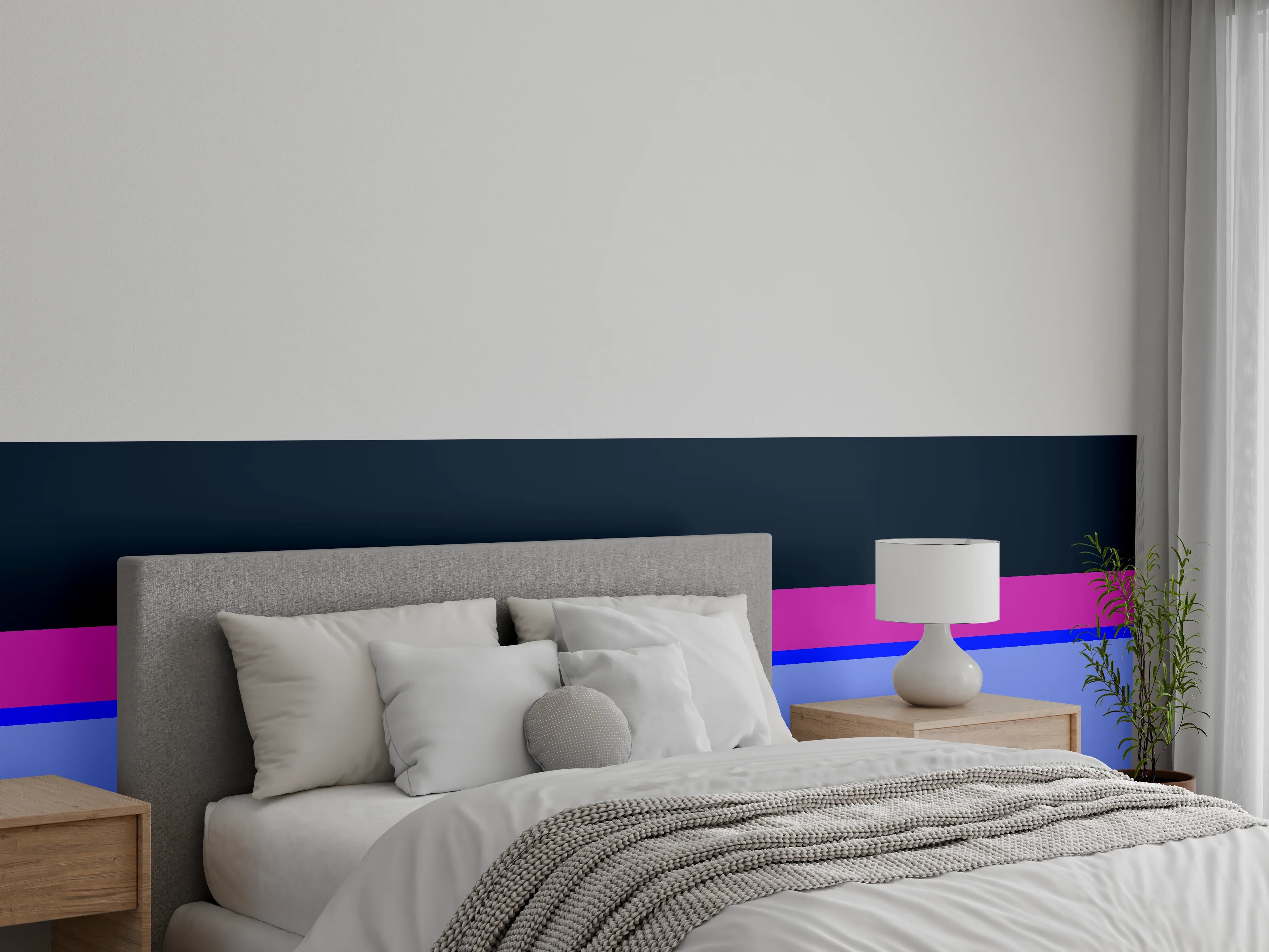 Wandverkleidung Schlafzimmer - Abstraktes Farbflächen-Motiv modern