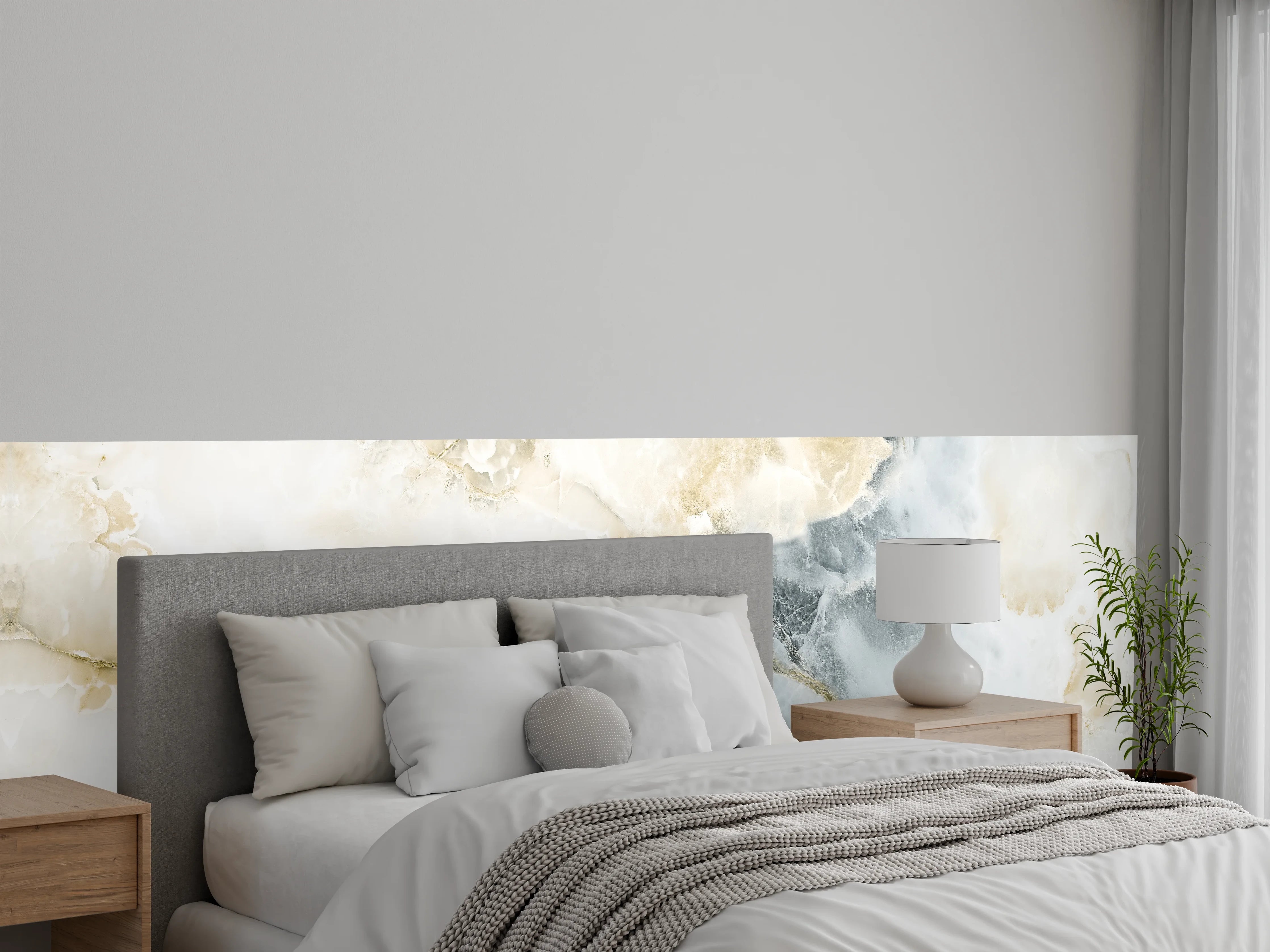 Wandverkleidung Schlafzimmer - Abstraktes Marmormuster