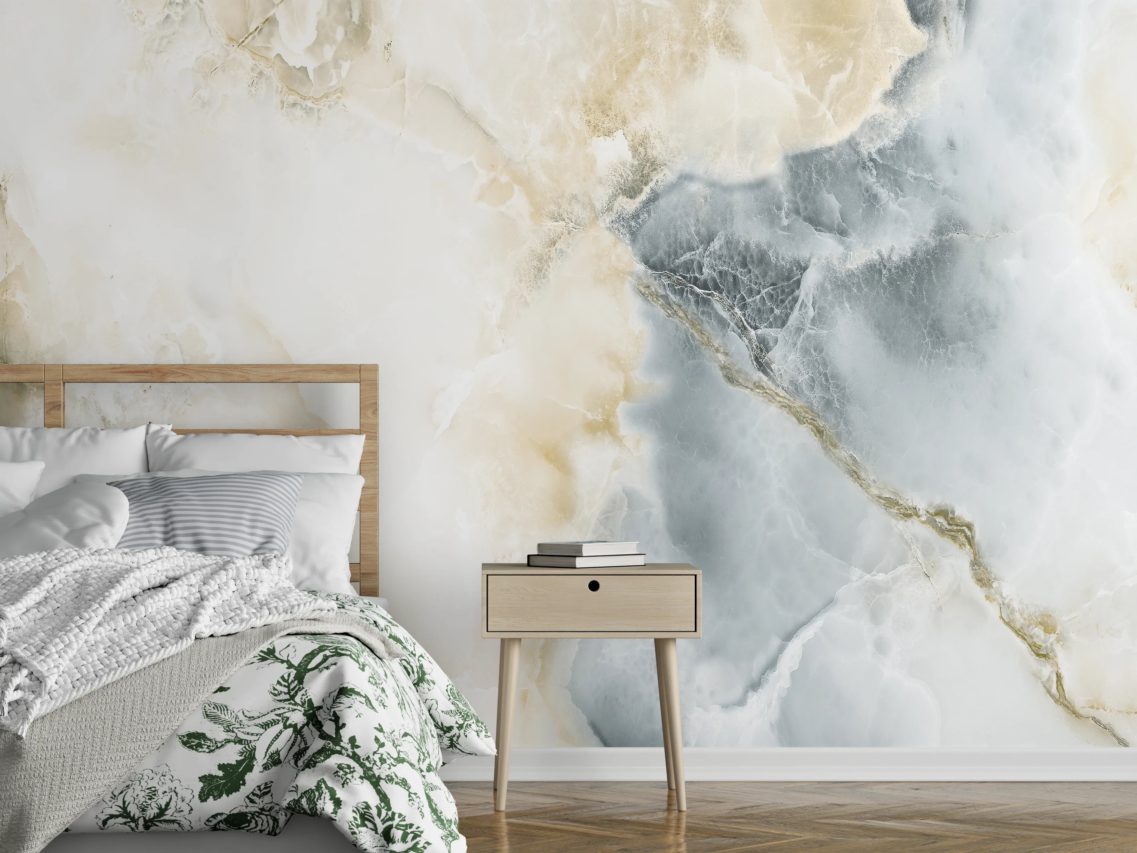 Wandverkleidung Schlafzimmer - Abstraktes Marmormuster