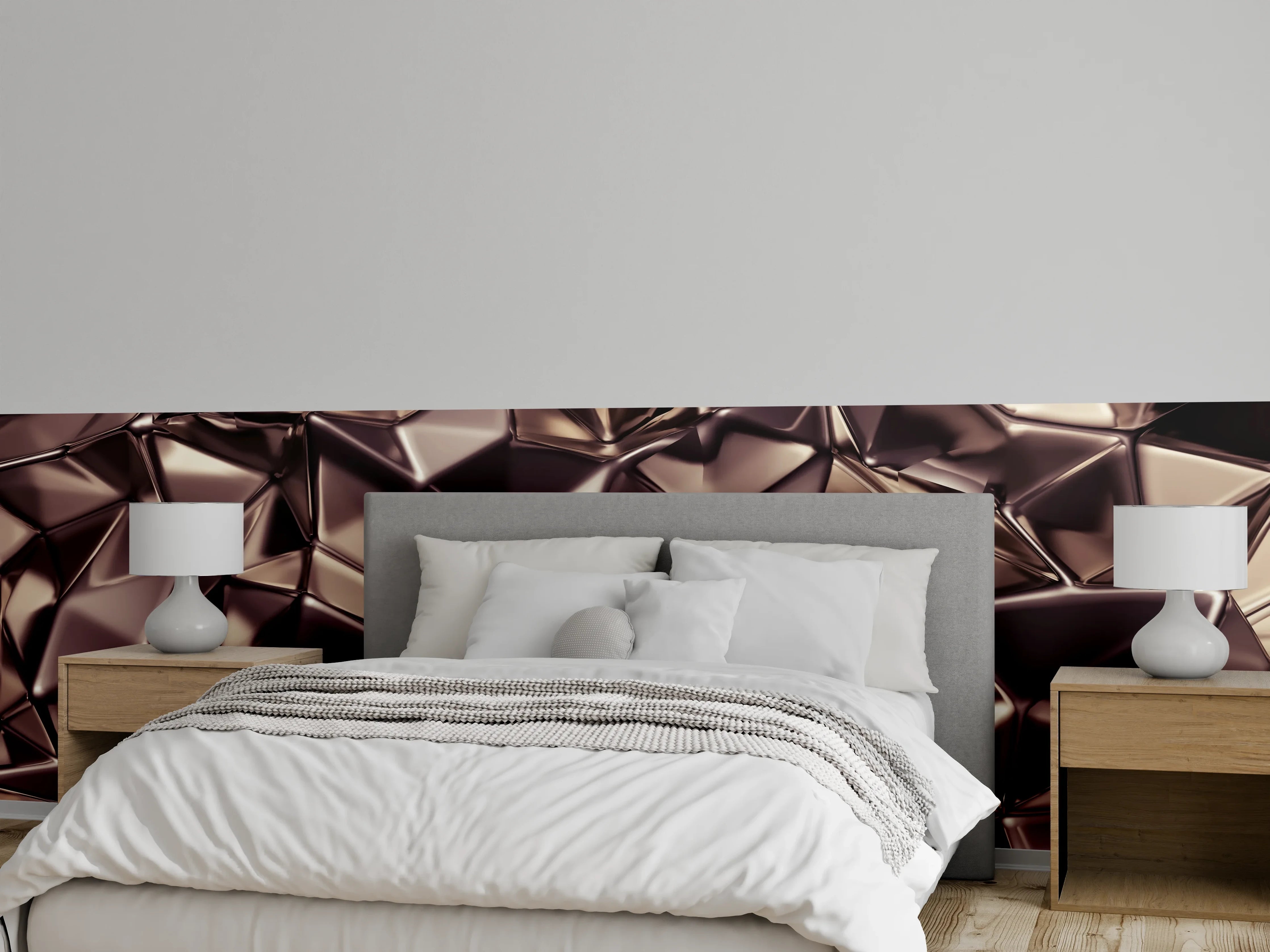 Wandverkleidung Schlafzimmer - Abstraktes Metallic-Muster Modern Chic