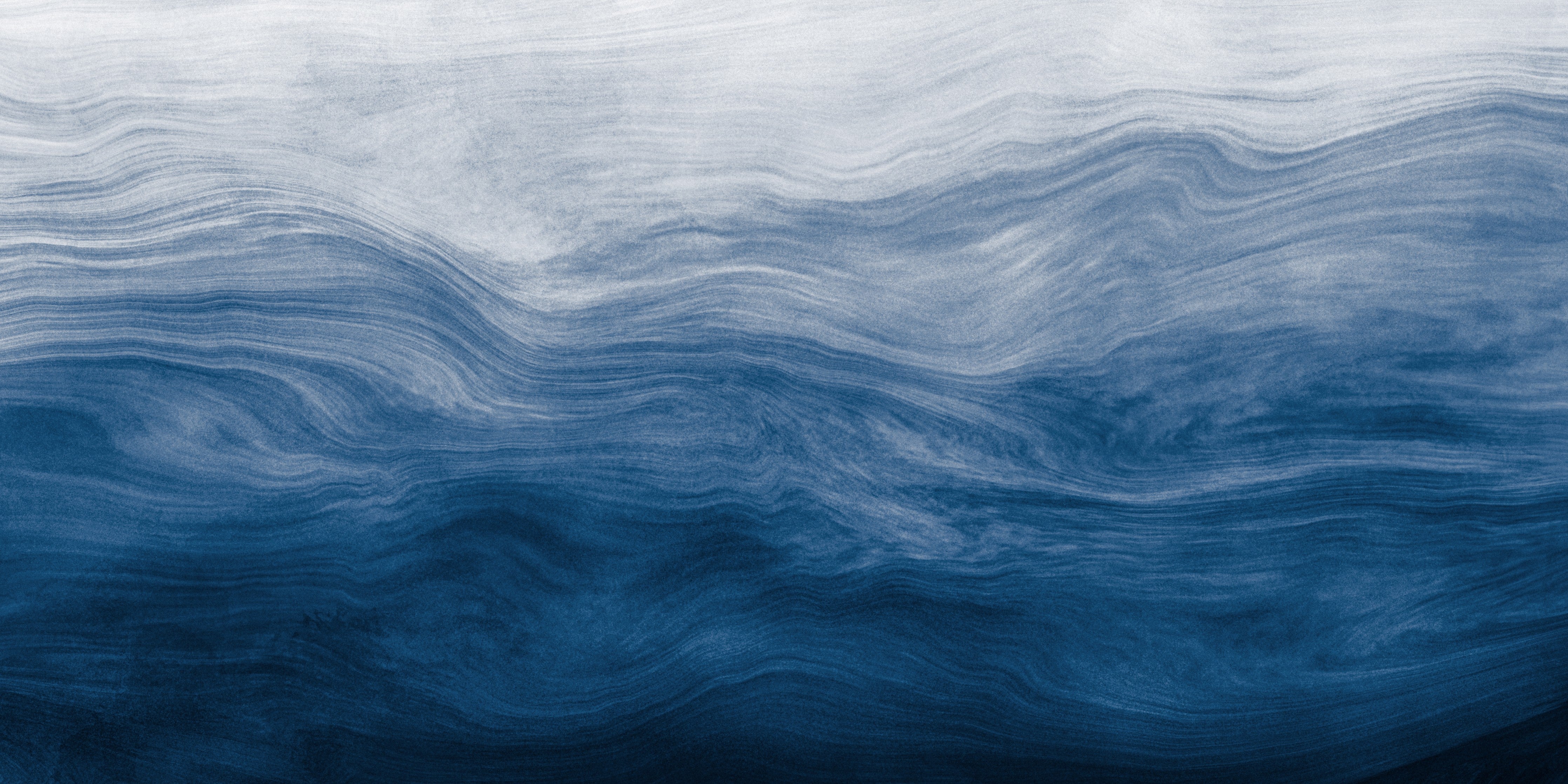 Wandverkleidung Schlafzimmer-Abstraktes Ozean-Wellen-Aquarell Blau Weiß