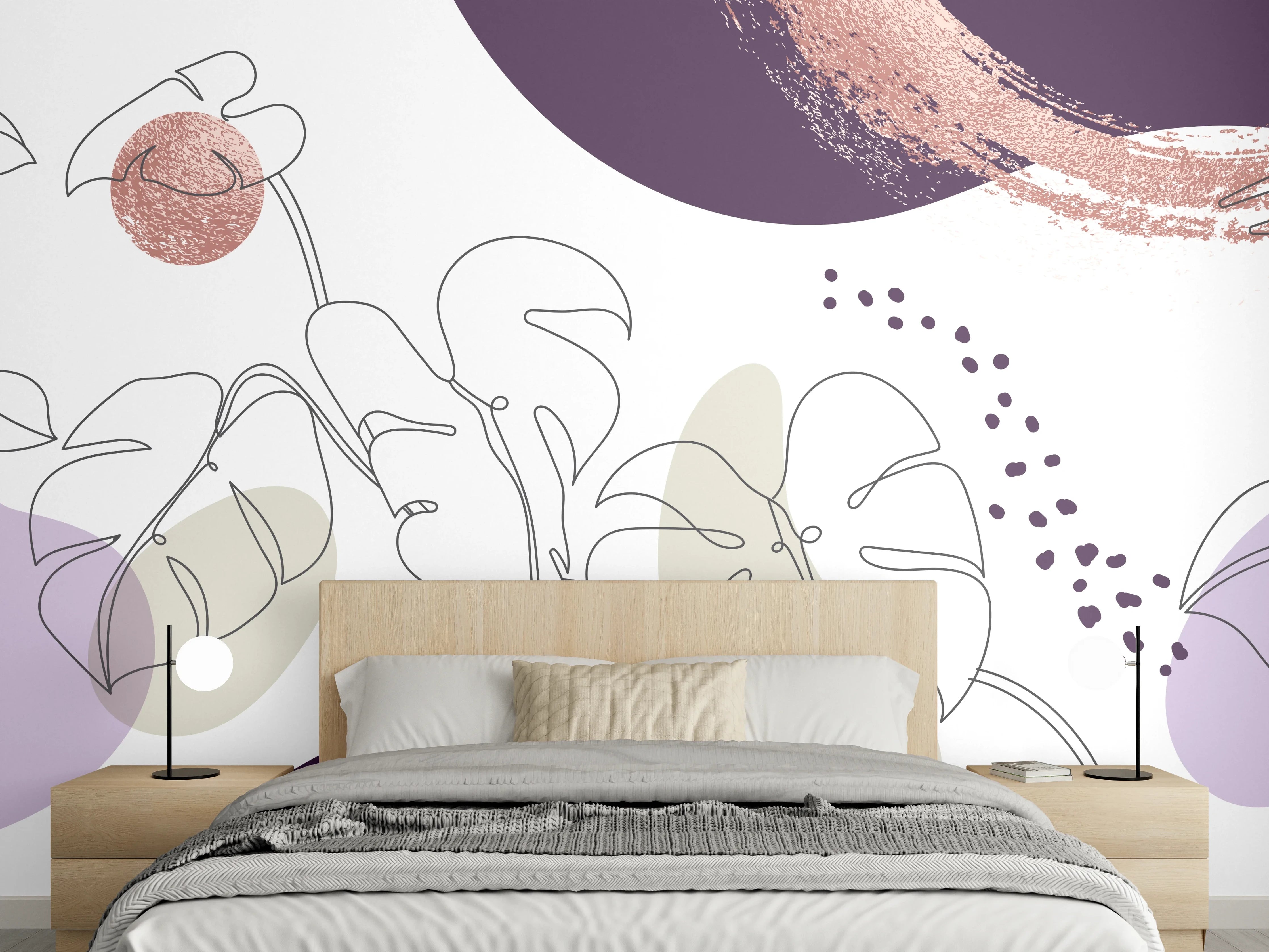 Wandverkleidung Schlafzimmer - Abstraktes Pastellfarben-Design