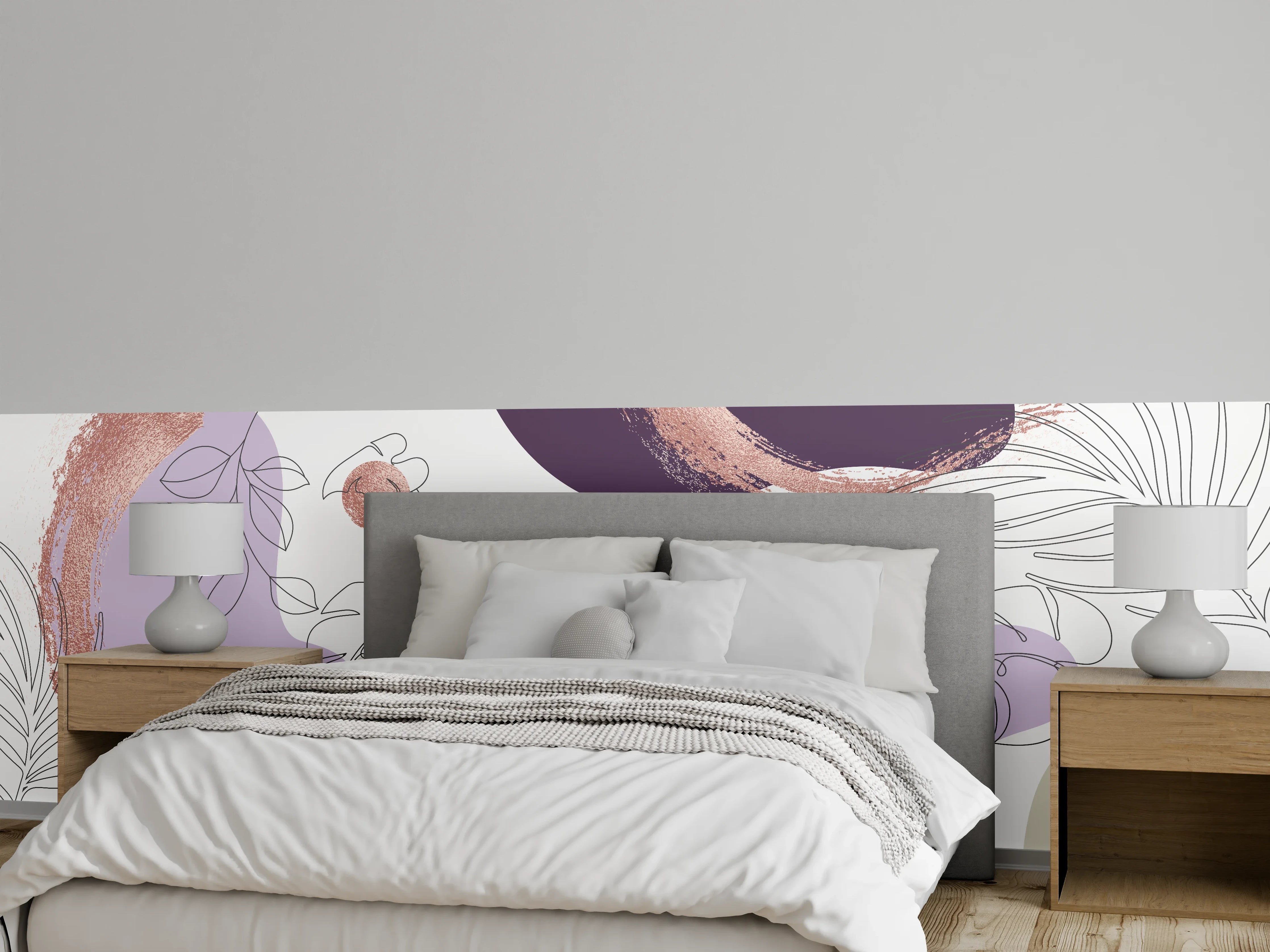 Wandverkleidung Schlafzimmer - Abstraktes Pastellfarben-Design