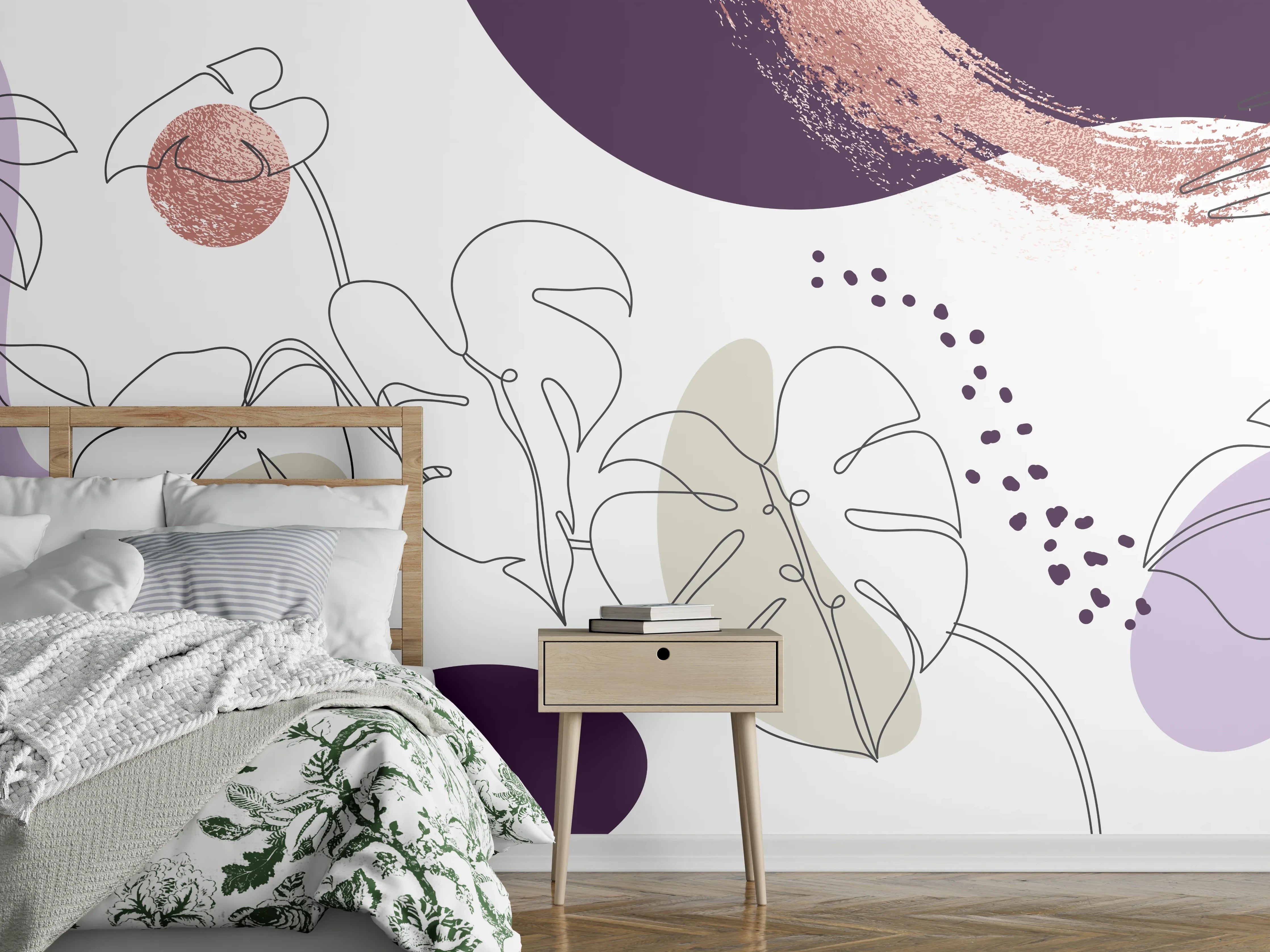 Wandverkleidung Schlafzimmer - Abstraktes Pastellfarben-Design