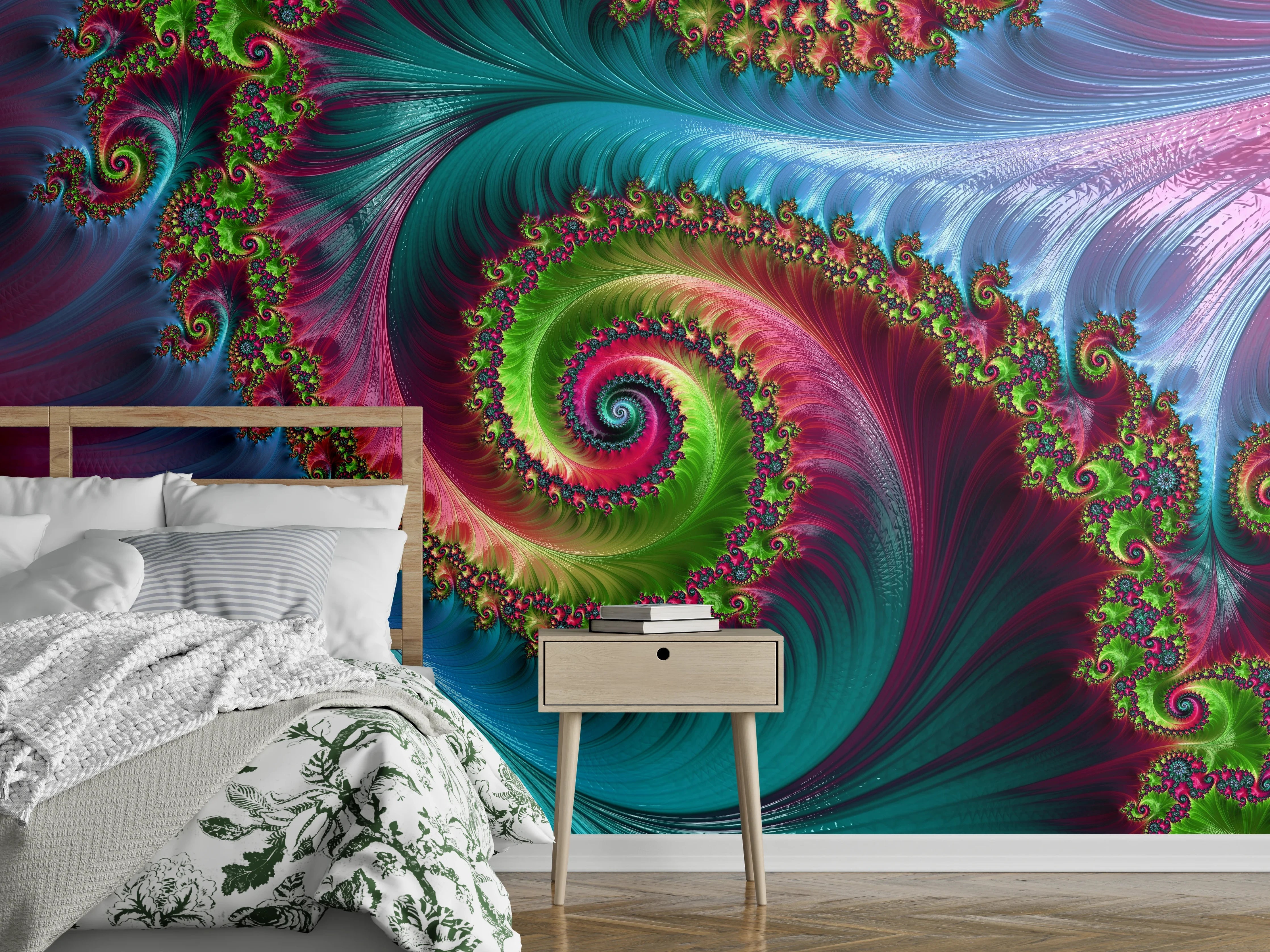 Wandverkleidung Schlafzimmer - Abstraktes Tentakelmuster