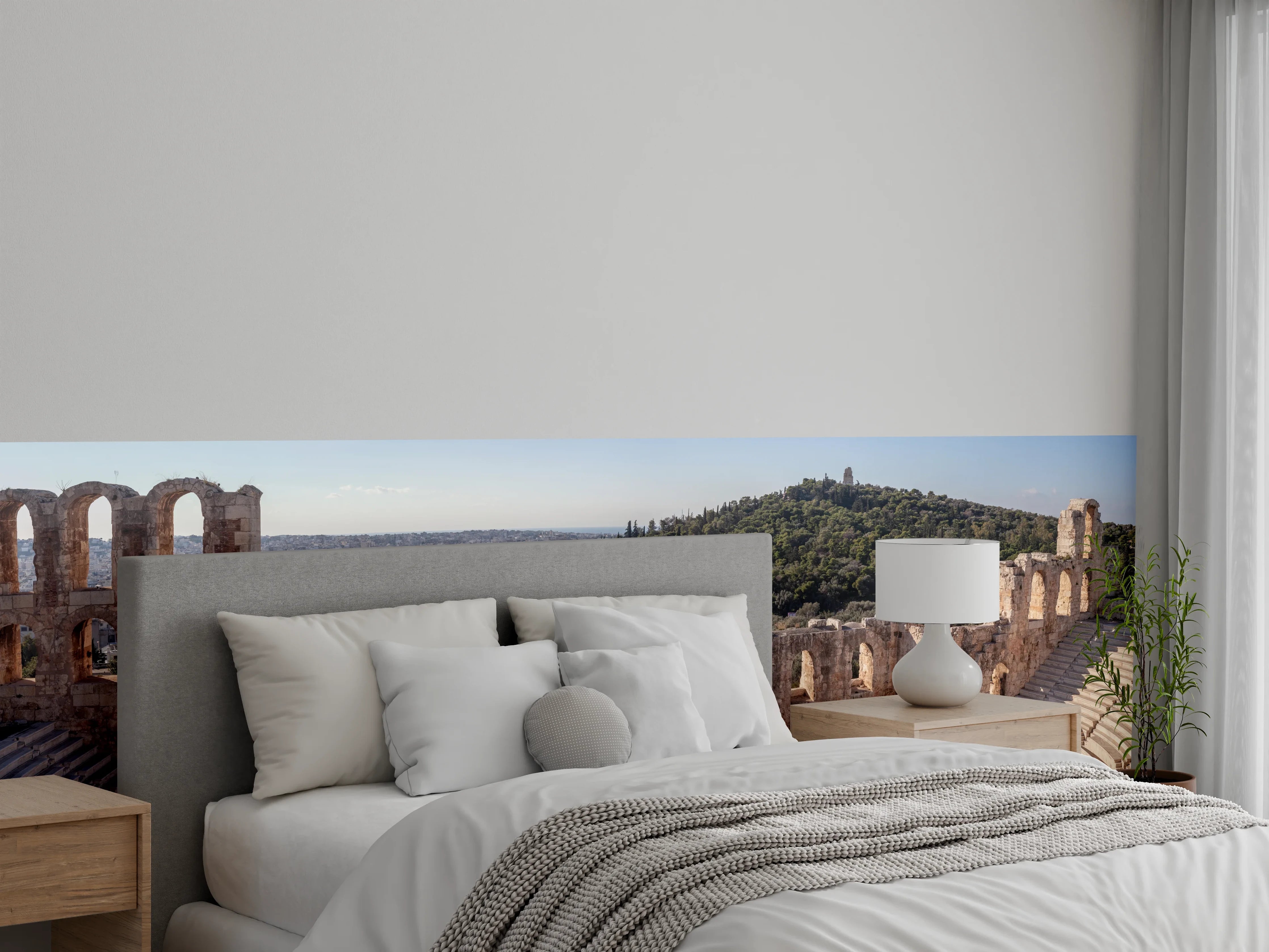 Wandverkleidung Schlafzimmer - Akropolis Amphitheater Athen Panorama