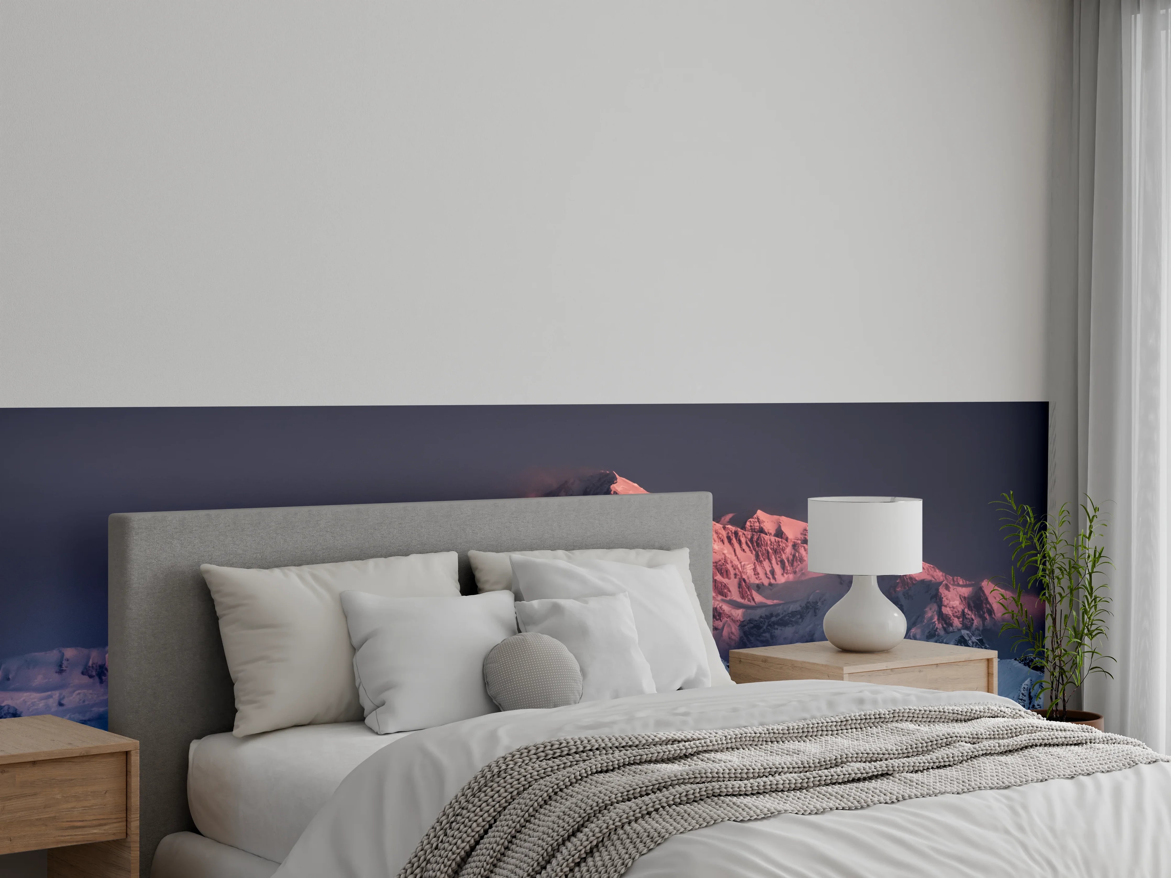 Wandverkleidung Schlafzimmer - Alpenglühen – Majestätische Winterberge