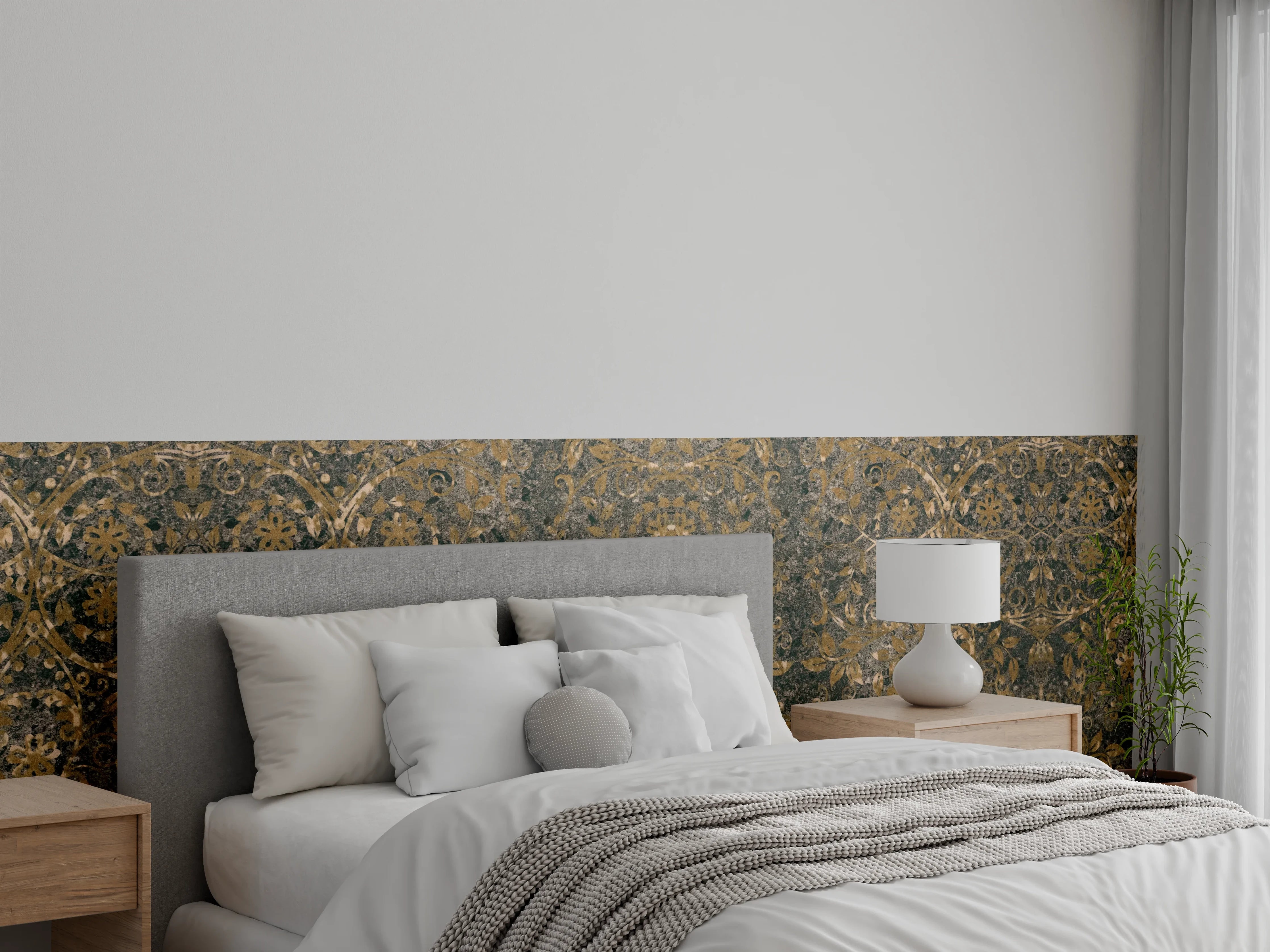 Wandverkleidung Schlafzimmer - Alt schwarze anthrazit Fliesenmuster