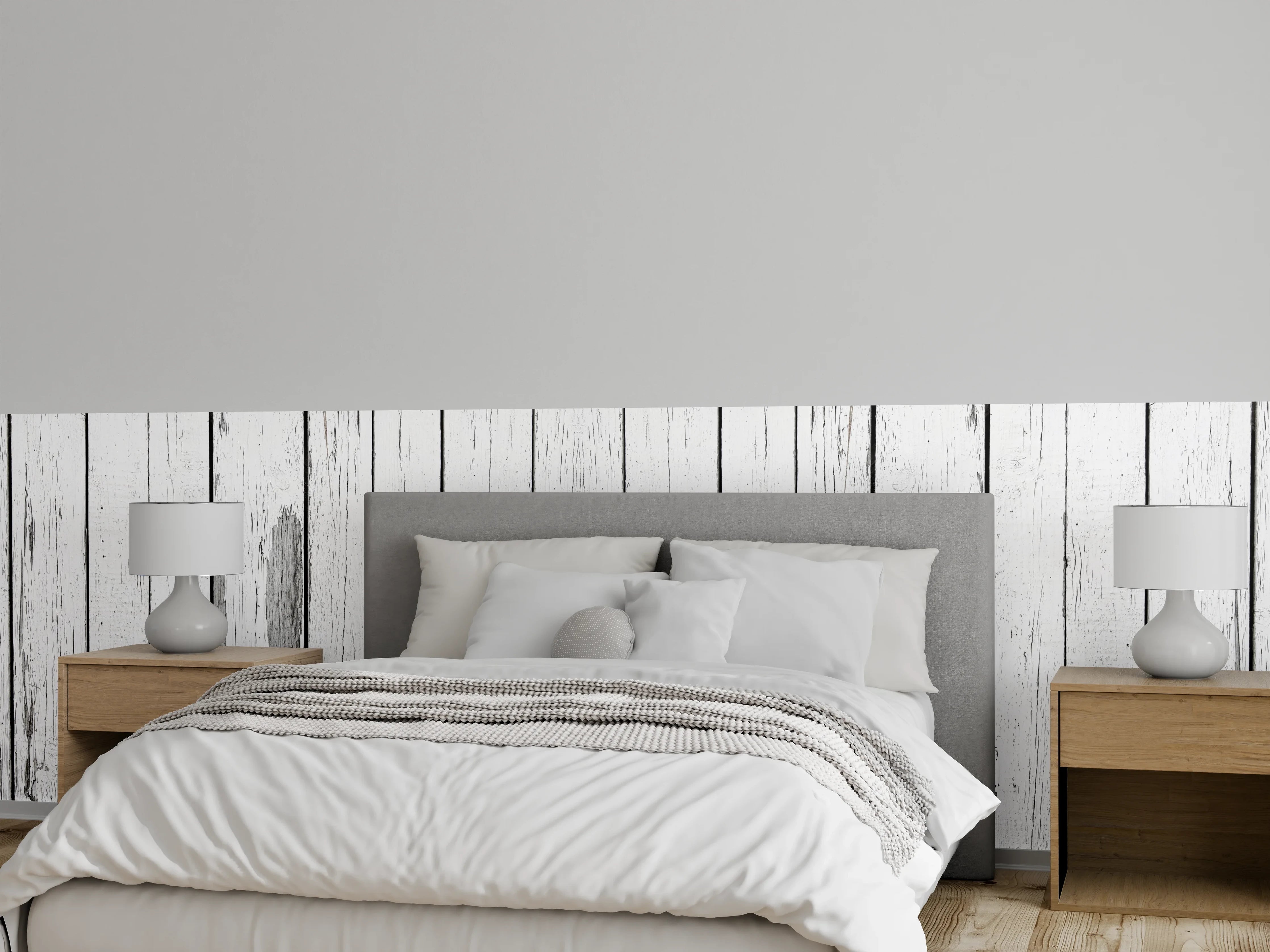 Wandverkleidung Schlafzimmer - Alt weiß lackierter Holzzaun