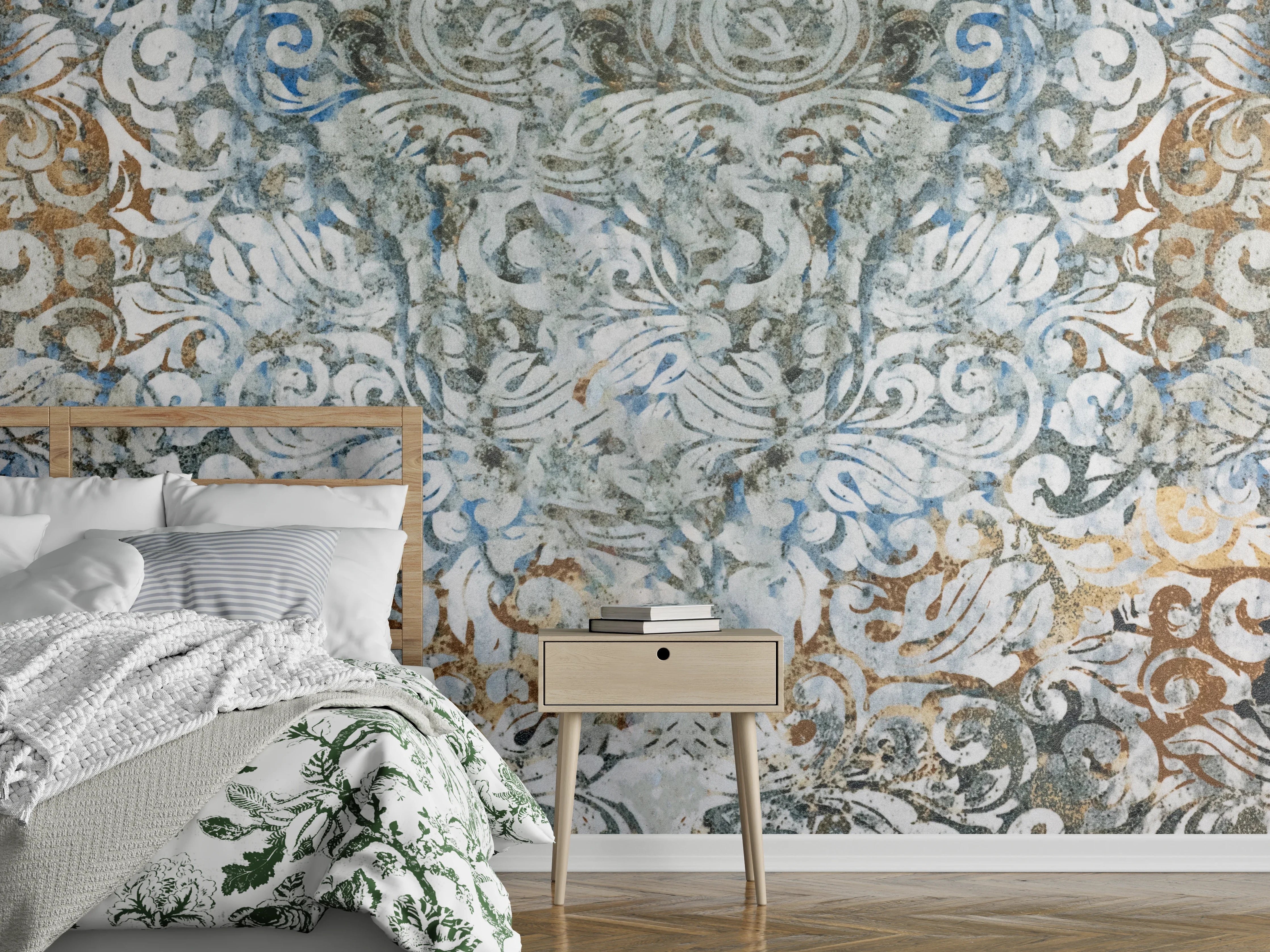 Wandverkleidung Schlafzimmer - Alte Abstrakte Vintage Shabby Retro Stein Mosaik