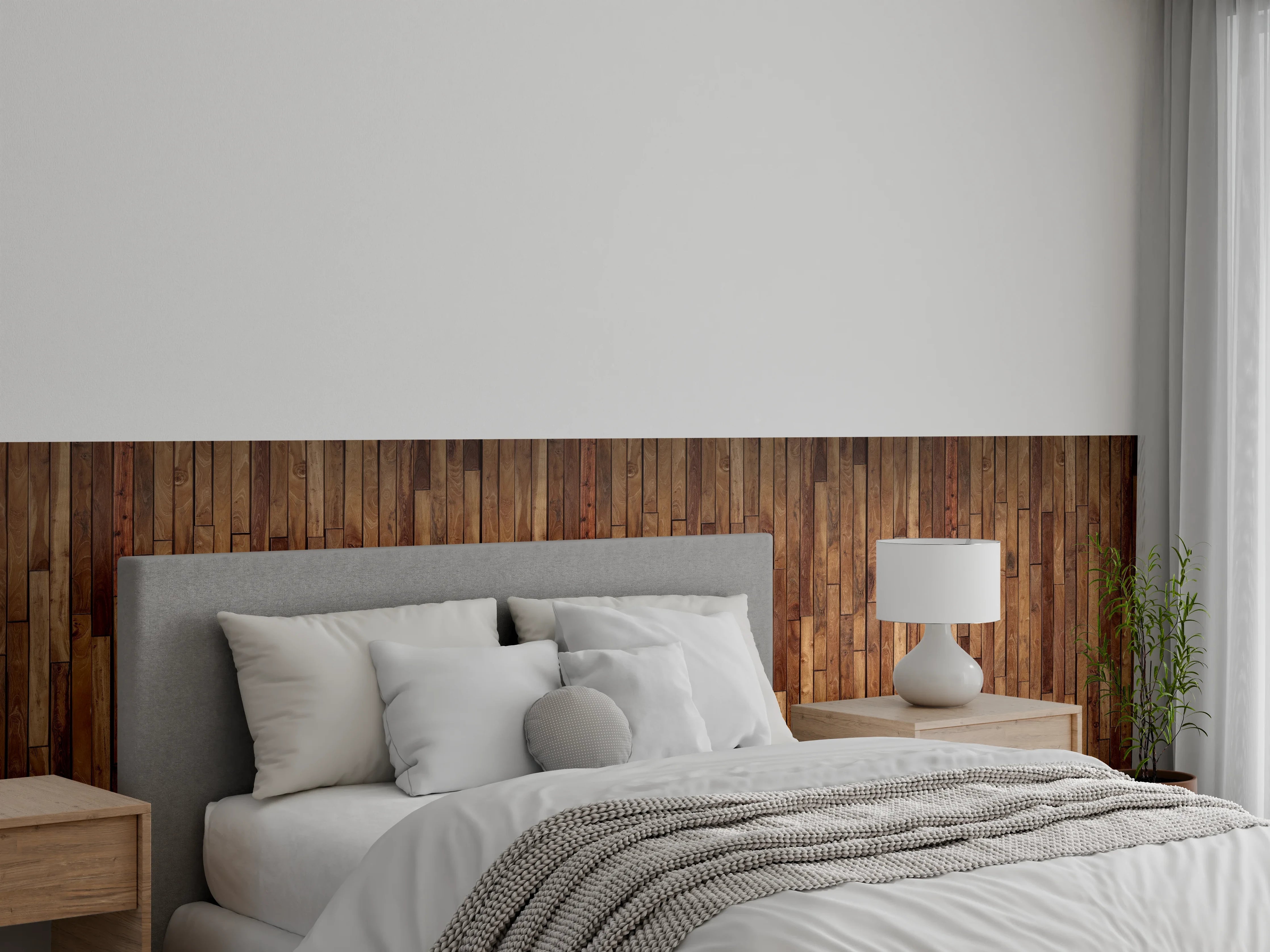 Wandverkleidung Schlafzimmer - Alte Kiefernholz Planken