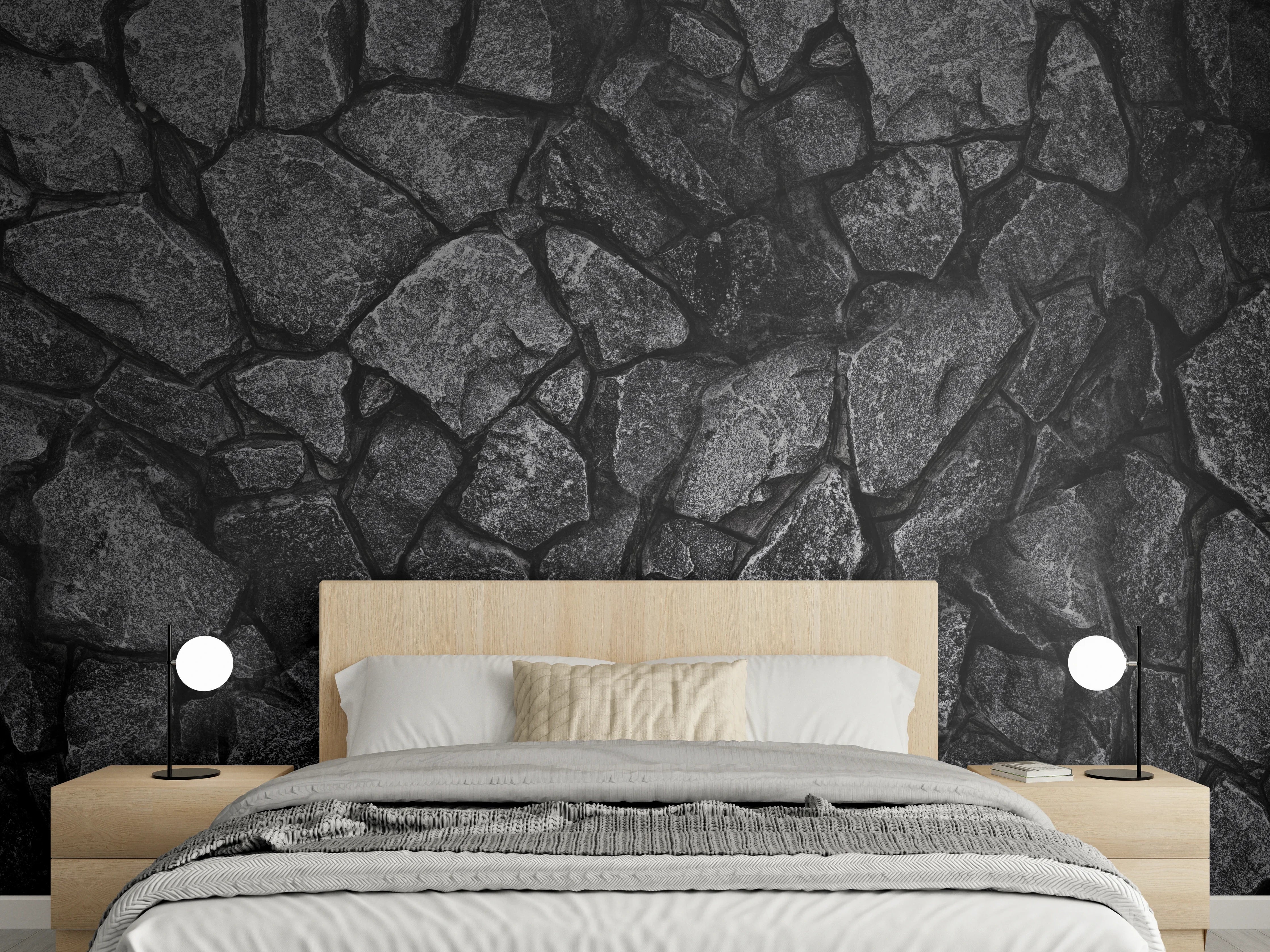 Wandverkleidung Schlafzimmer - Alte Steinmauer - Hintergrund