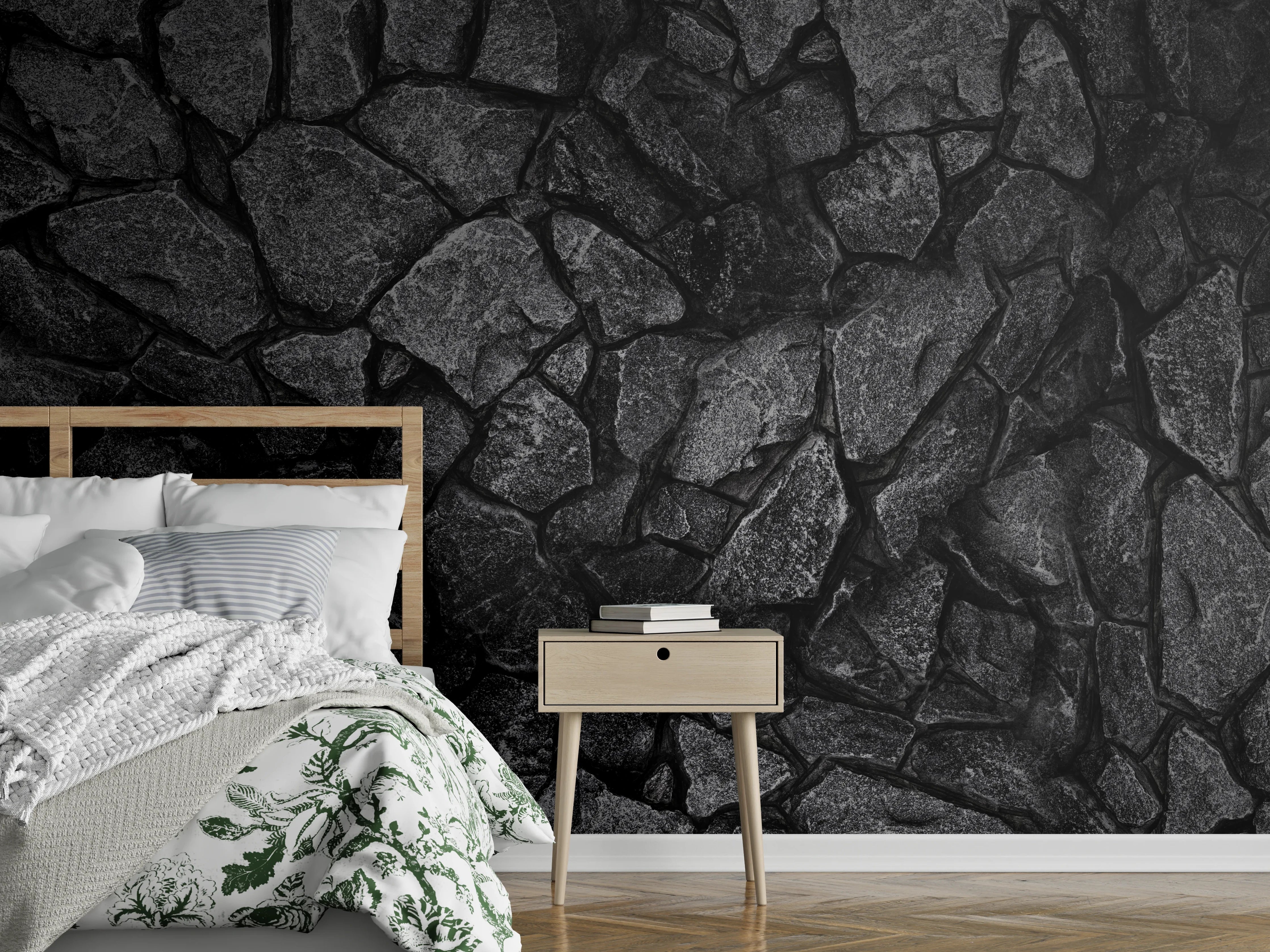 Wandverkleidung Schlafzimmer - Alte Steinmauer - Hintergrund