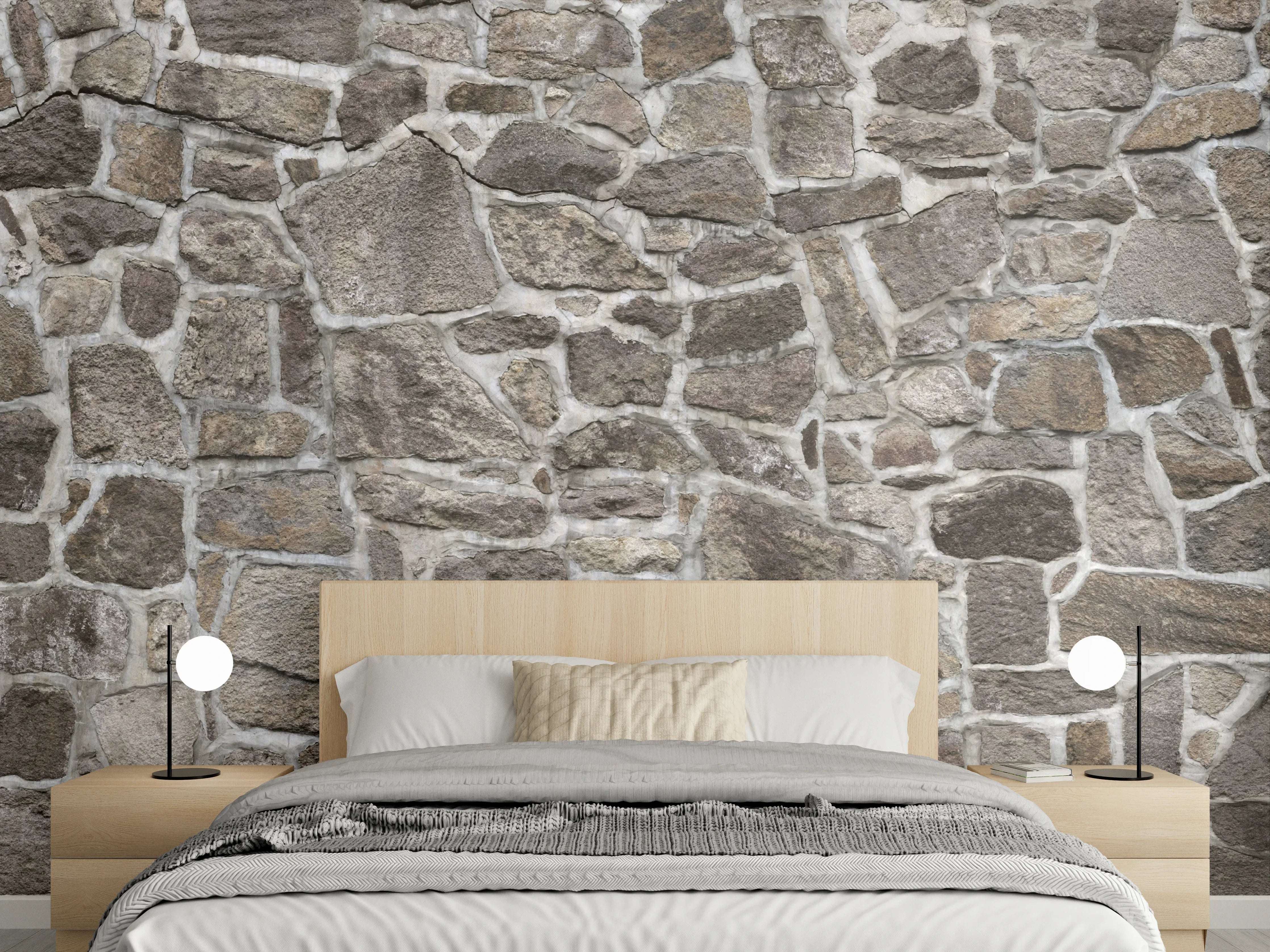 Wandverkleidung Schlafzimmer - Alte Steinmauer