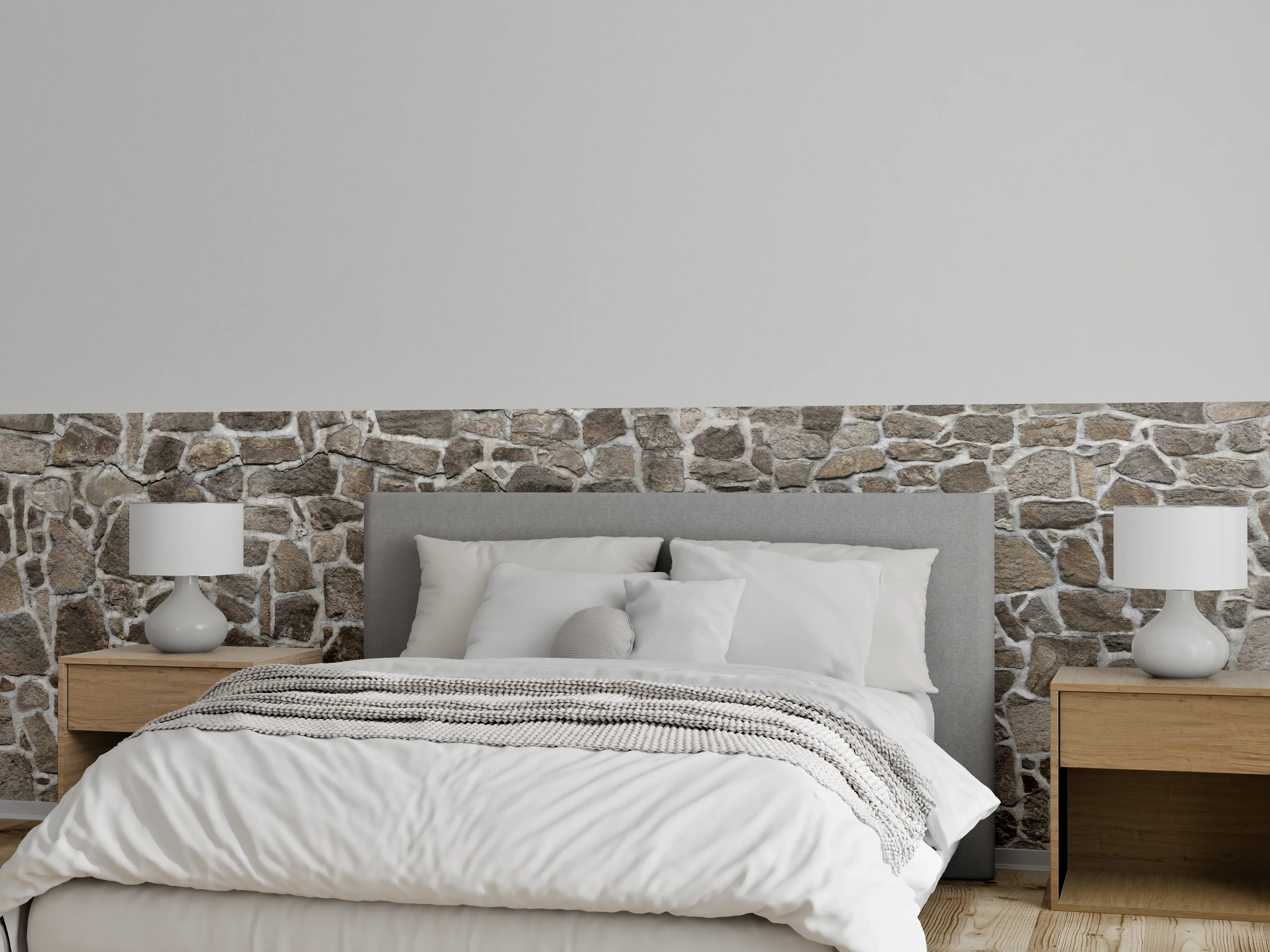 Wandverkleidung Schlafzimmer - Alte Steinmauer