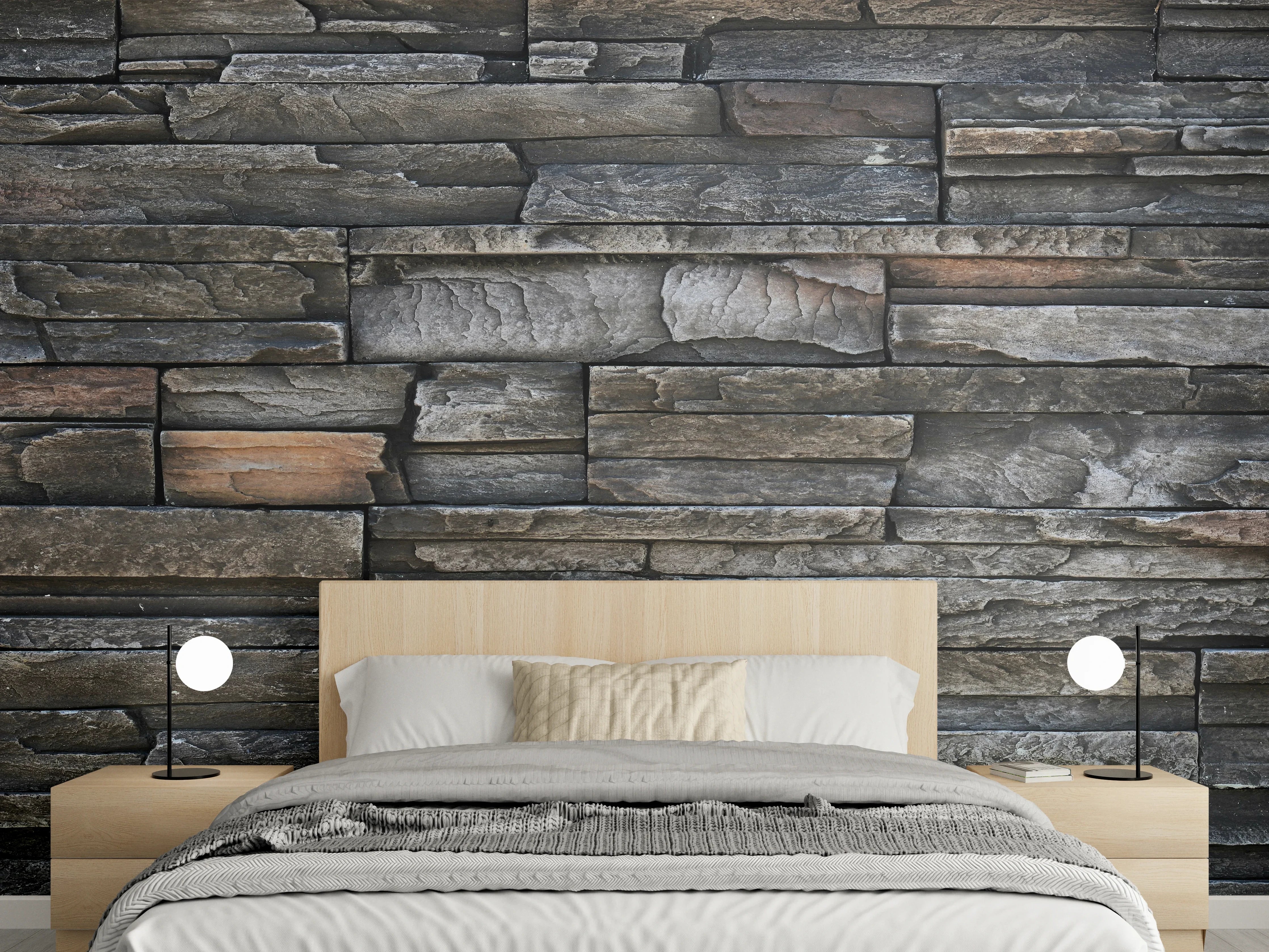 Wandverkleidung Schlafzimmer - Alte dunkle Steinwand Textur