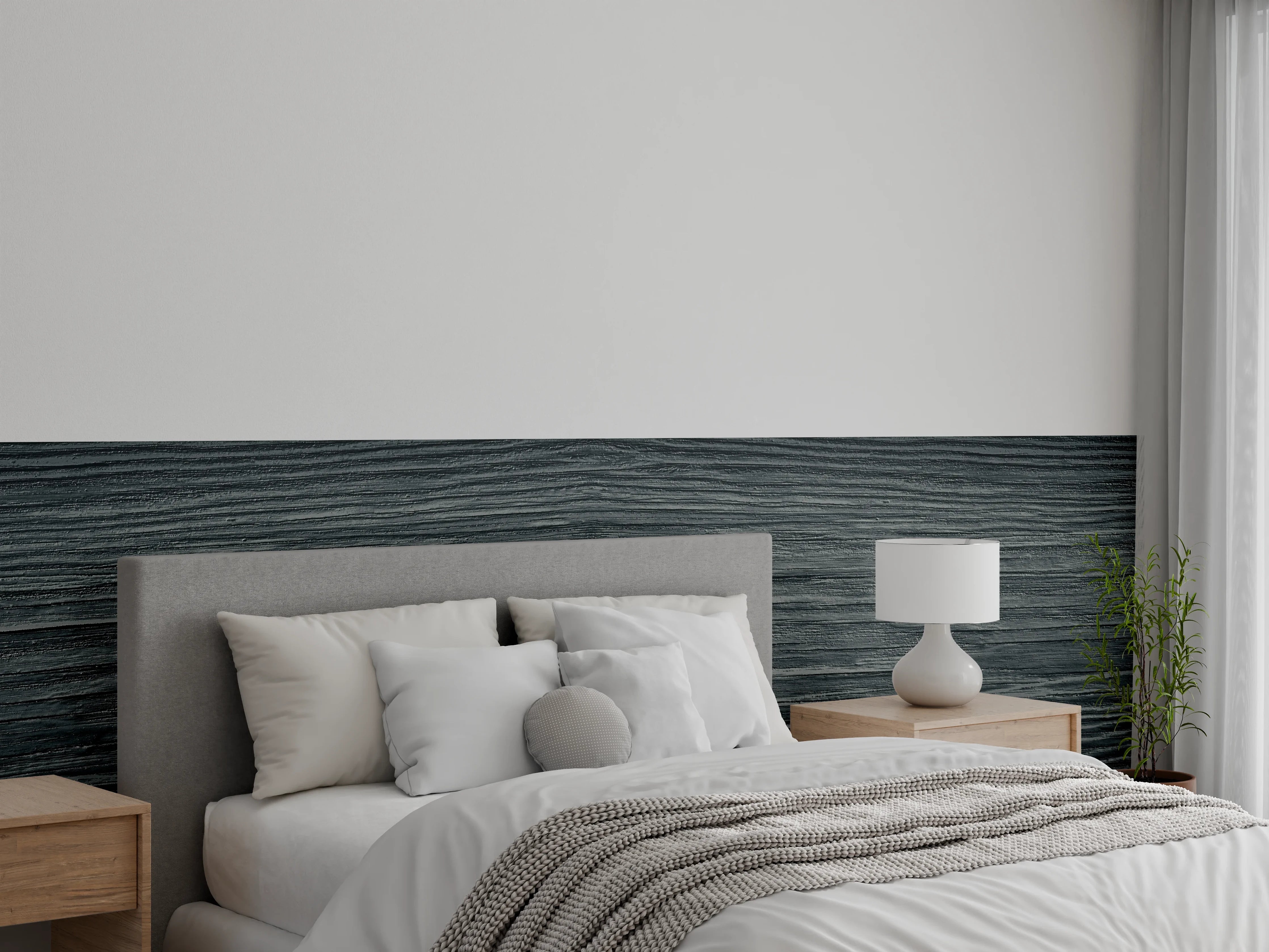 Wandverkleidung Schlafzimmer - Alte geknackte schwarz lackiert Massivholz