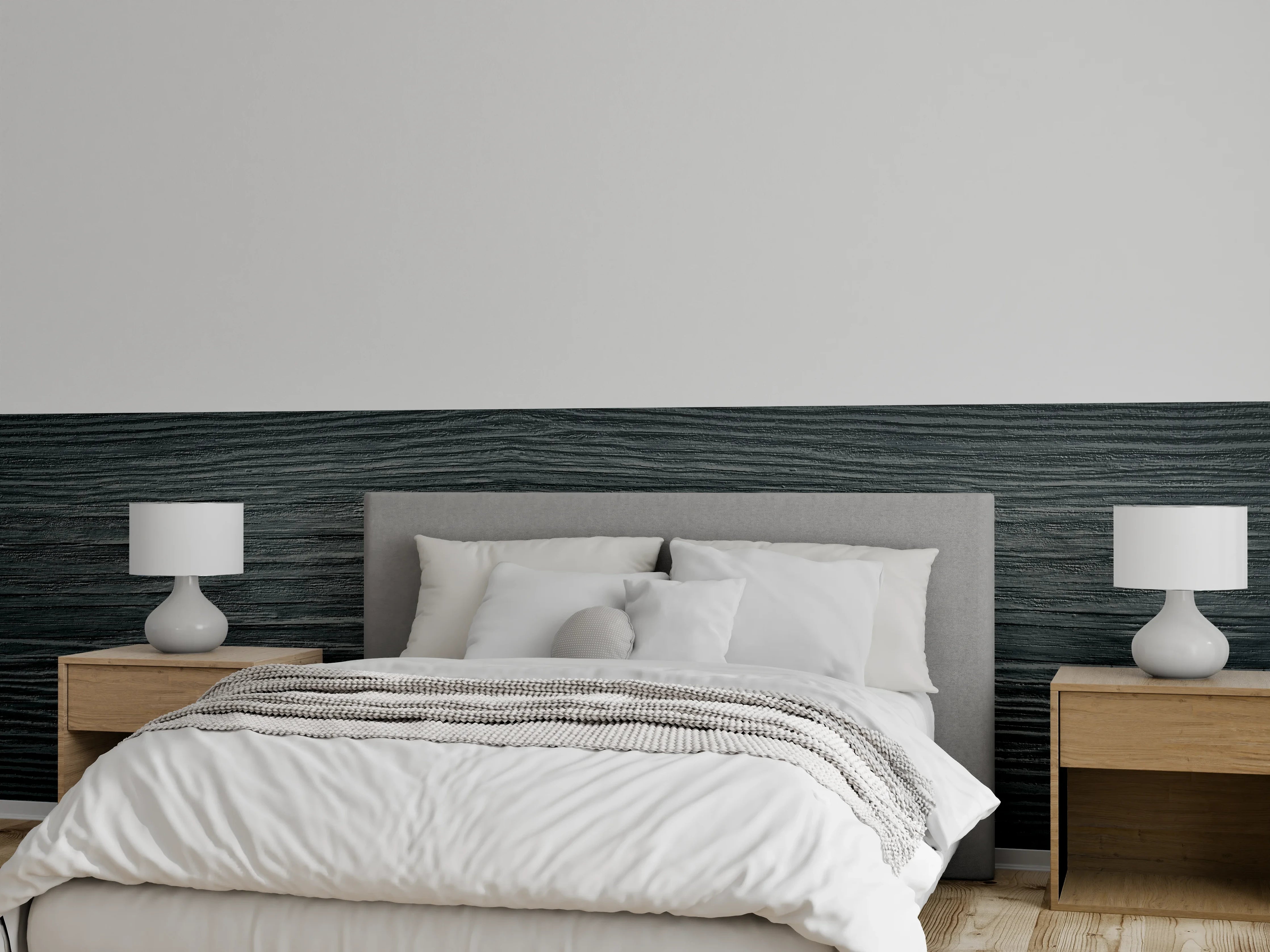 Wandverkleidung Schlafzimmer - Alte geknackte schwarz lackiert Massivholz