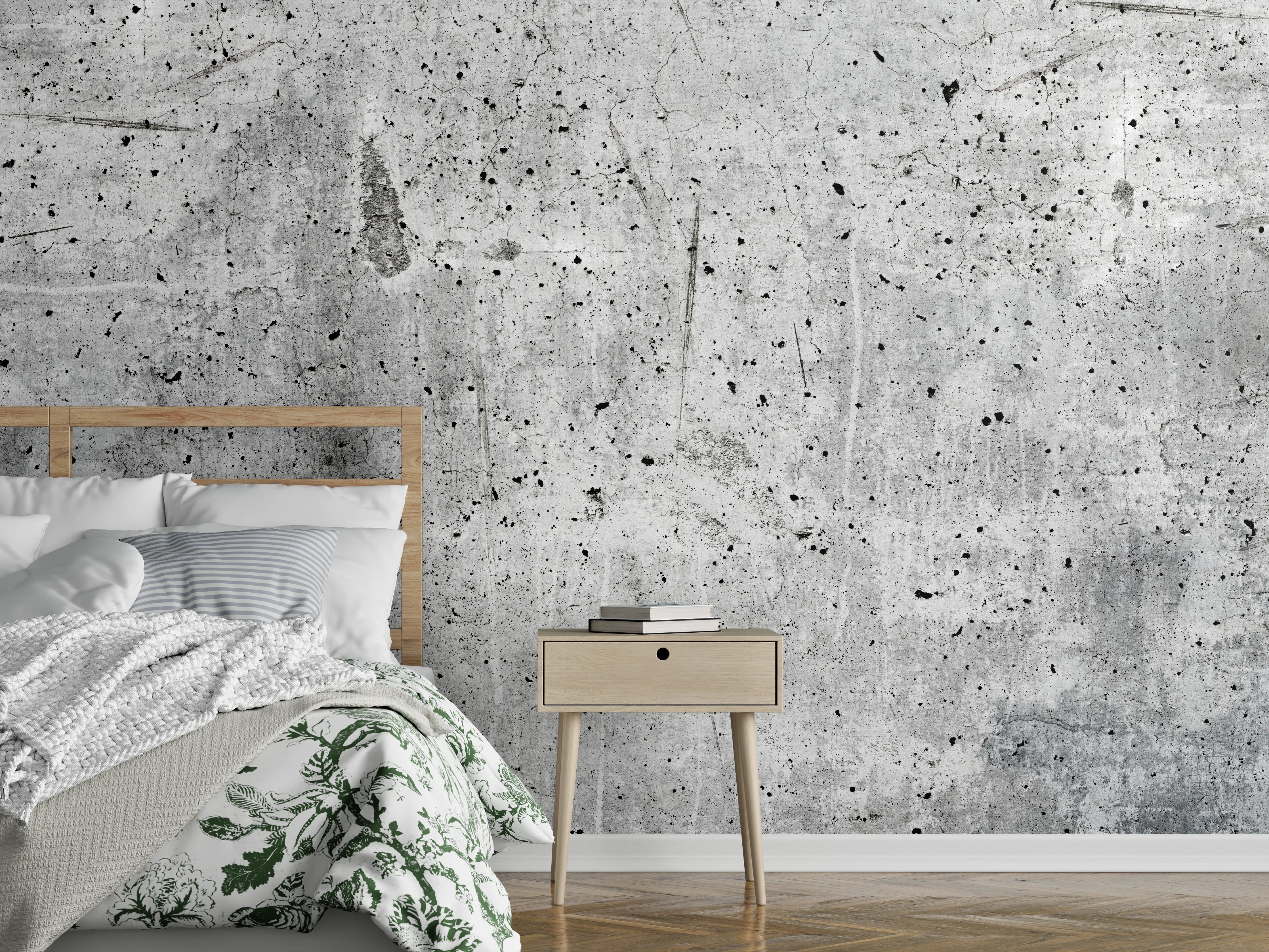 Wandverkleidung Schlafzimmer - Alte graue Betonwand