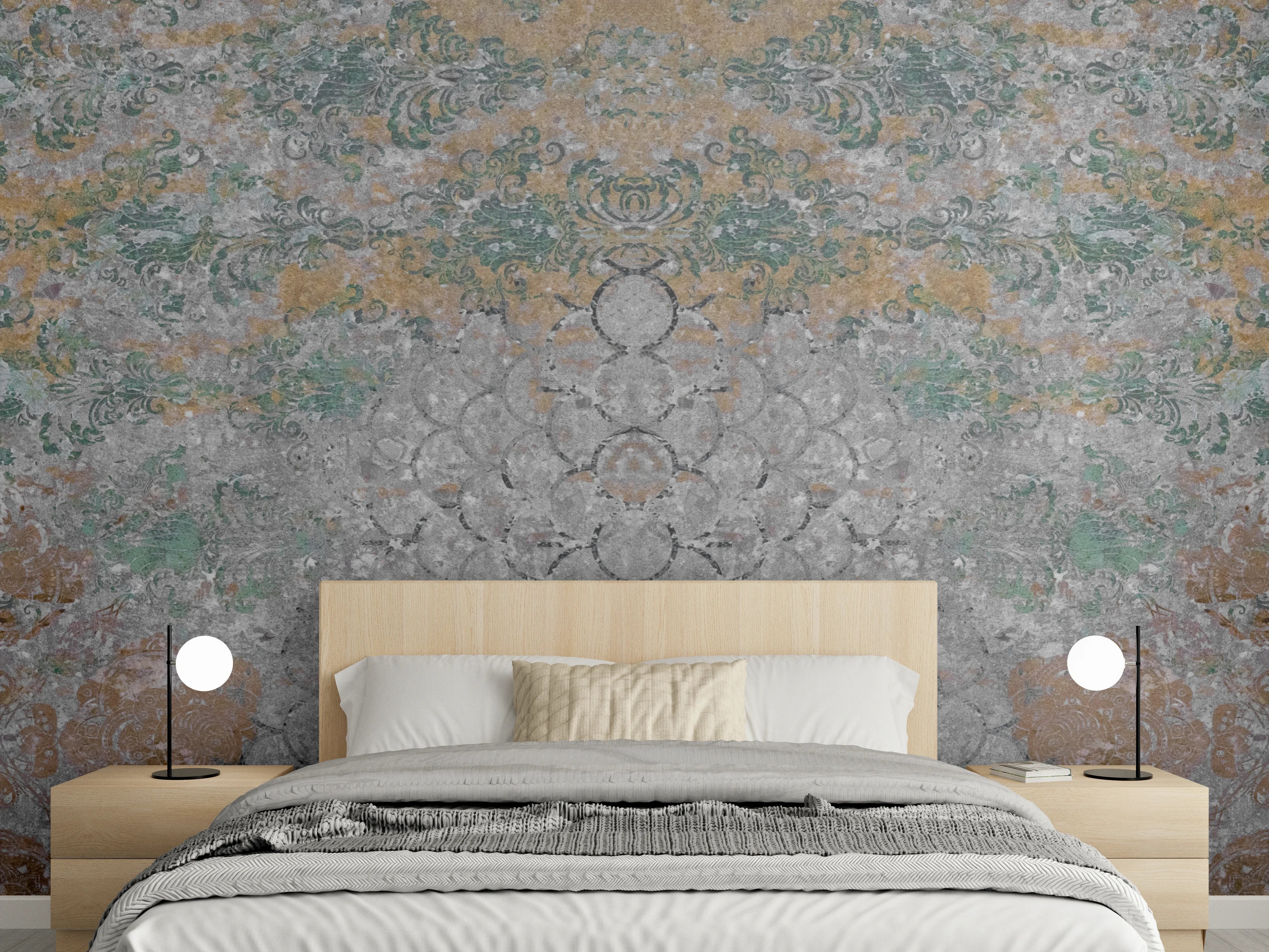 Wandverkleidung Schlafzimmer - Alte shabby Patchwork Motiv