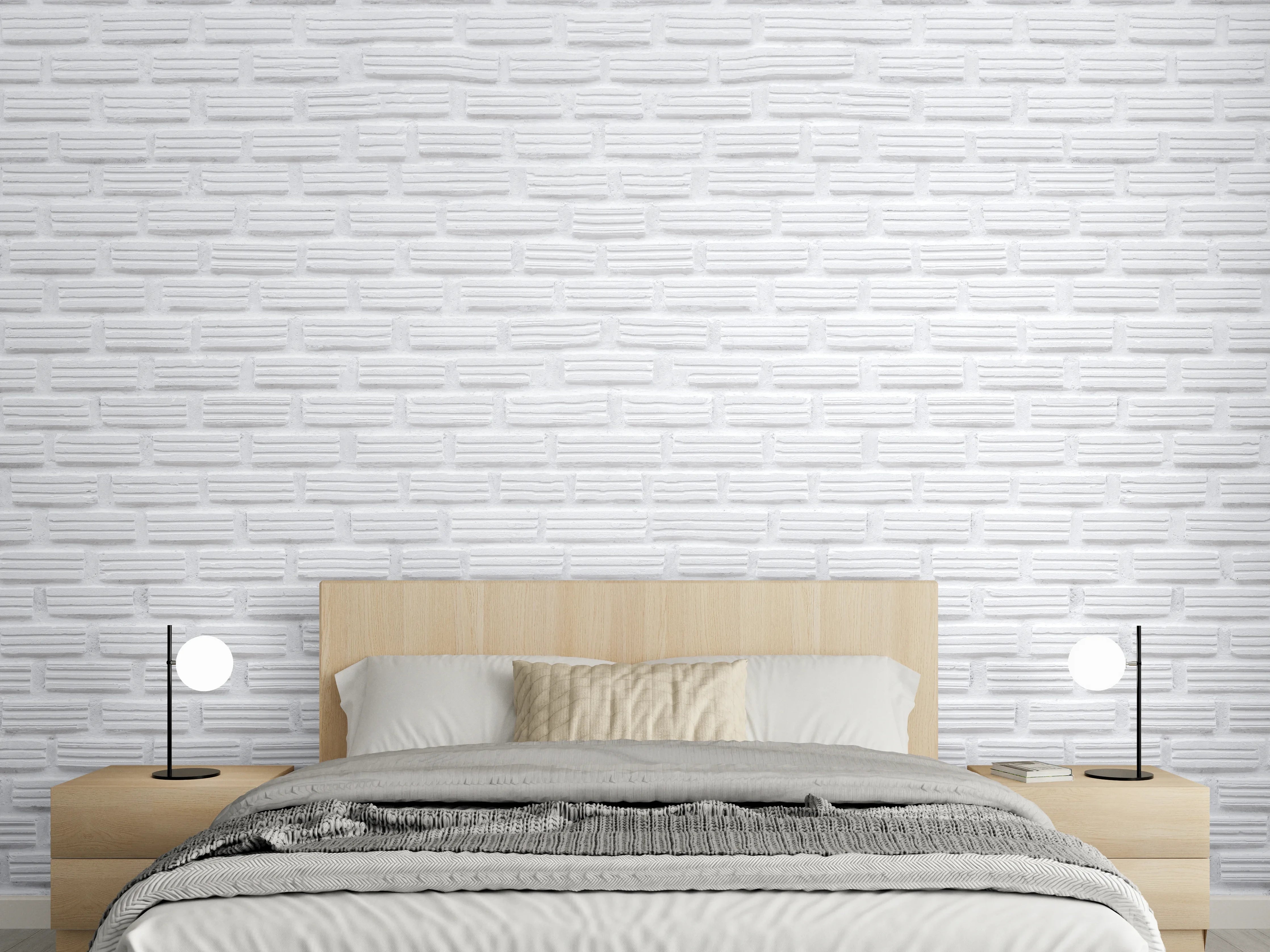 Wandverkleidung Schlafzimmer - Alte weiße Ziegelwand Textur