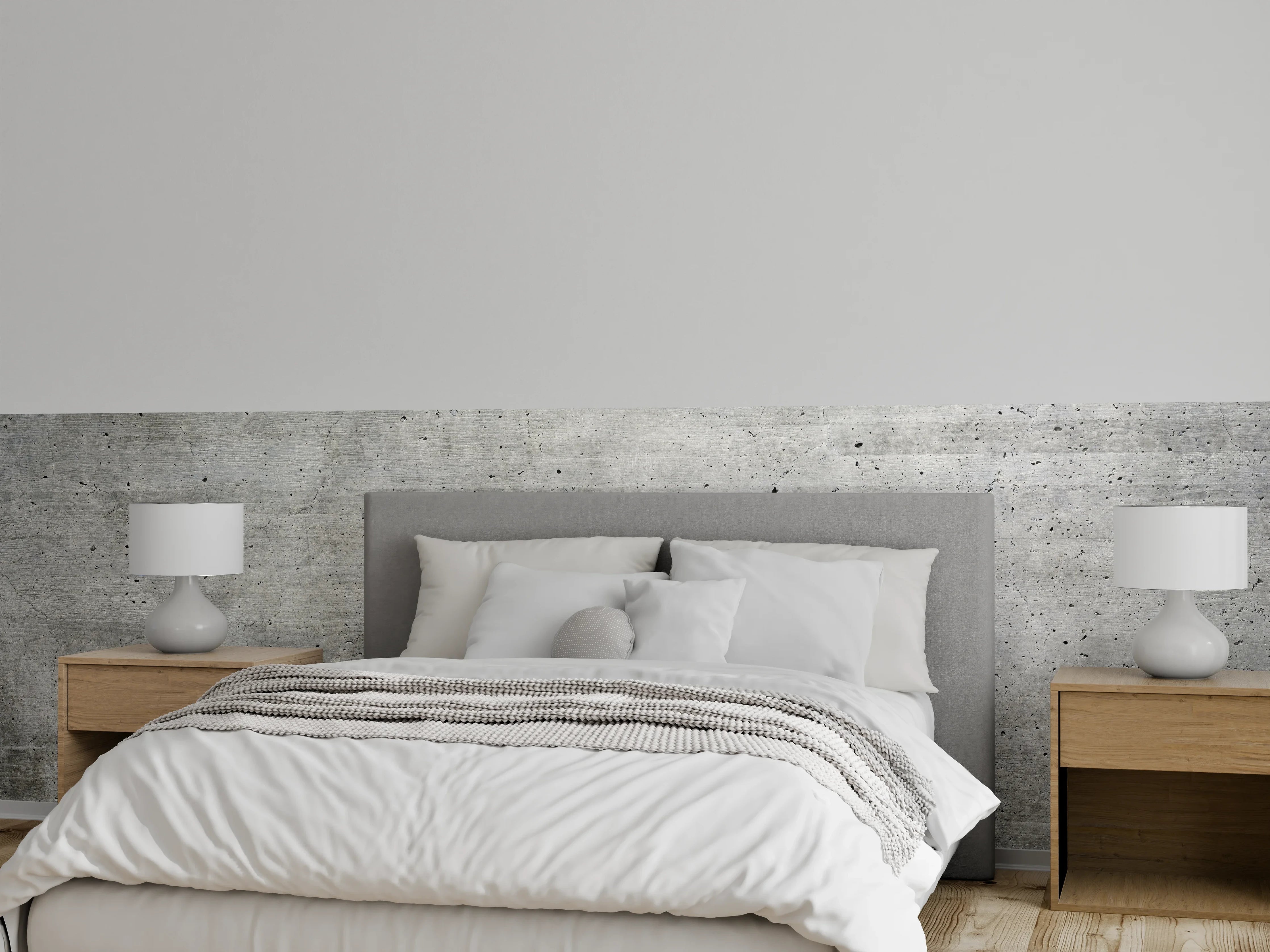 Wandverkleidung Schlafzimmer - Alter gräulicher Beton