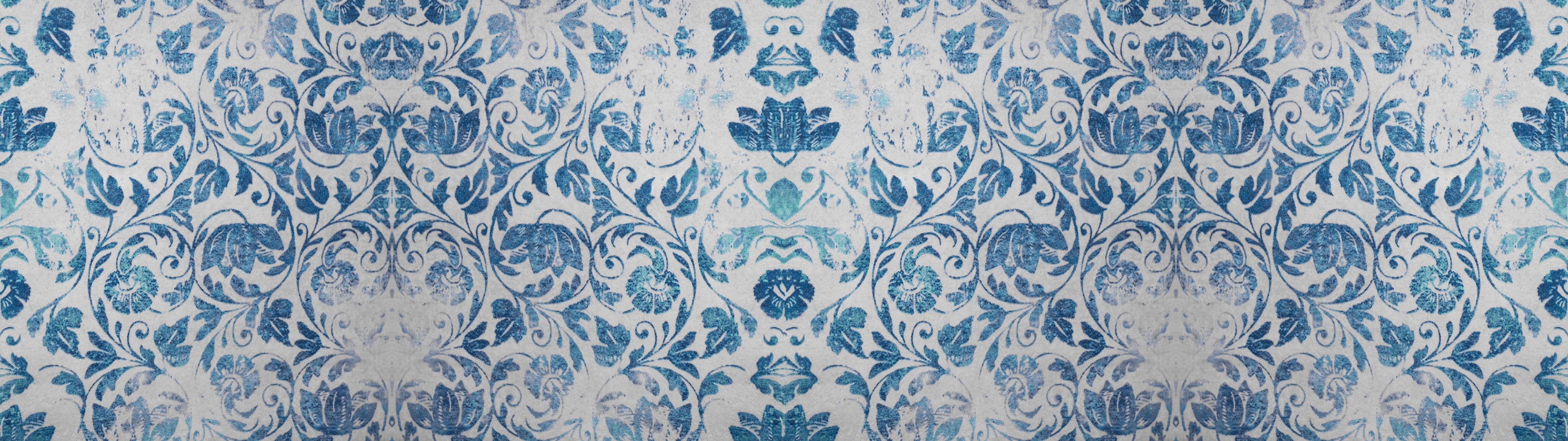 Wandverkleidung Schlafzimmer-Altes Abgenutztes Damast Patchwork Vintage Motiv