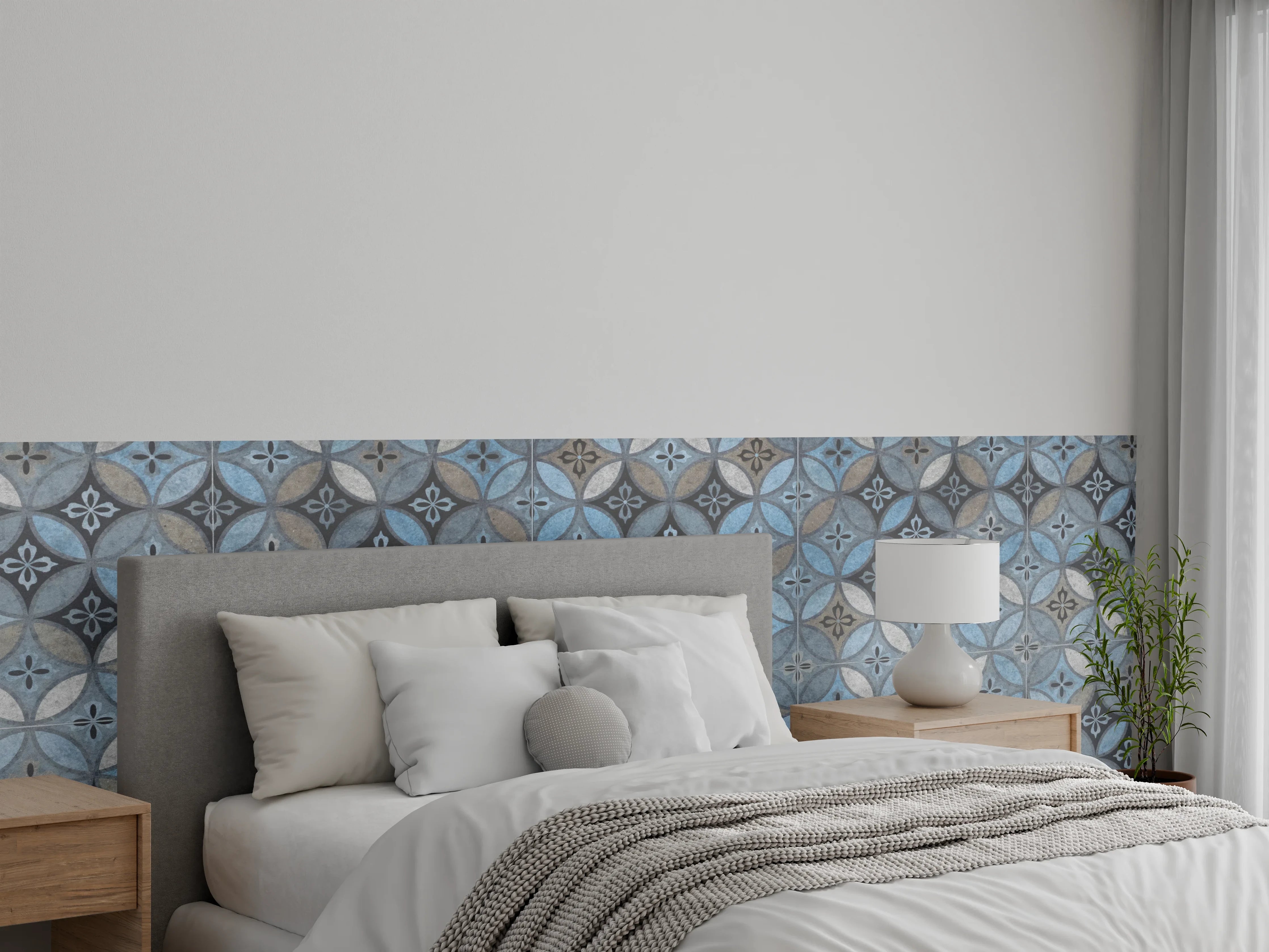 Wandverkleidung Schlafzimmer - Altes Buntes Patchwork Mosaik Motiv