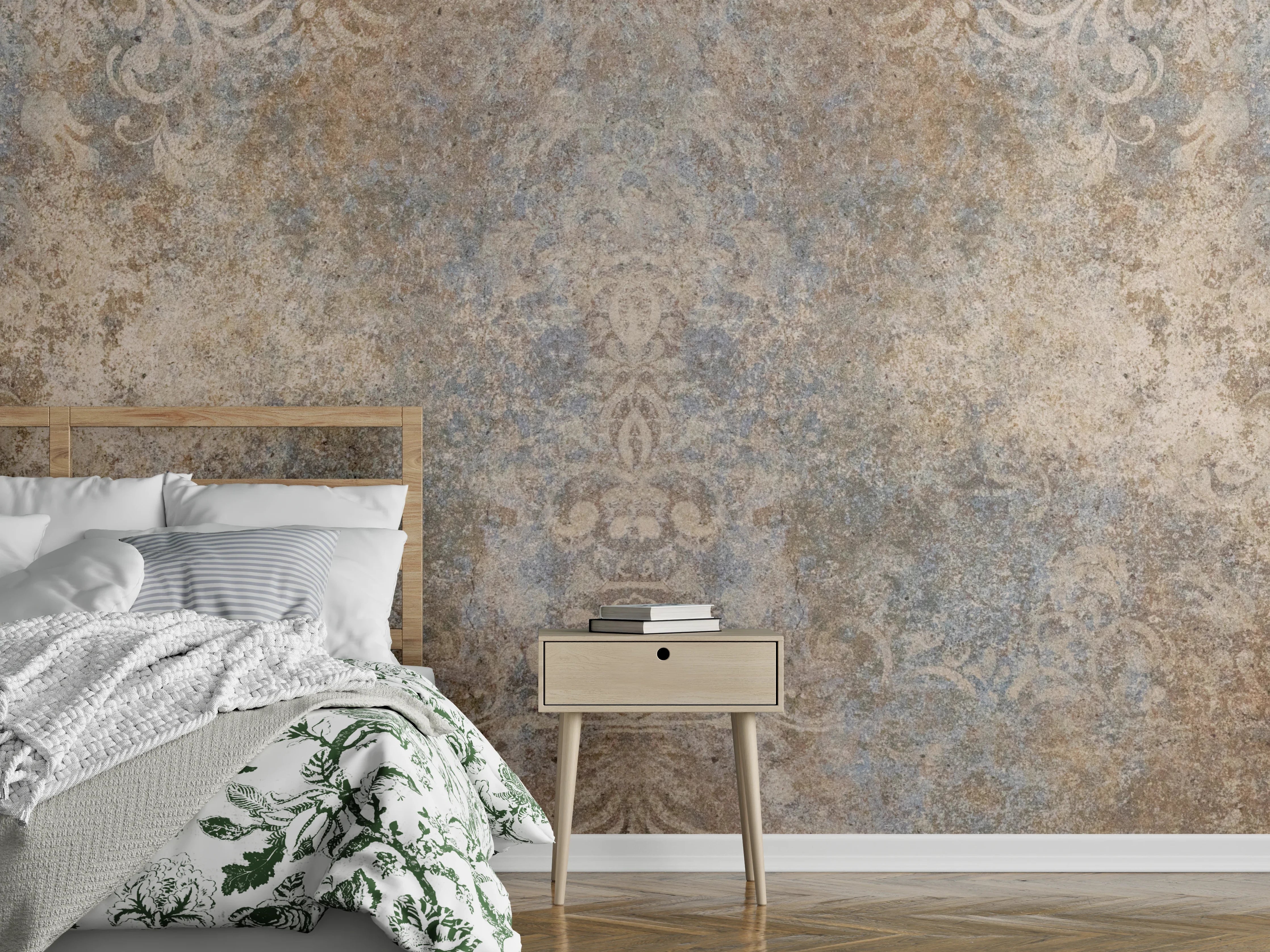 Wandverkleidung Schlafzimmer - Altes abgenutztes Mosaik Motiv
