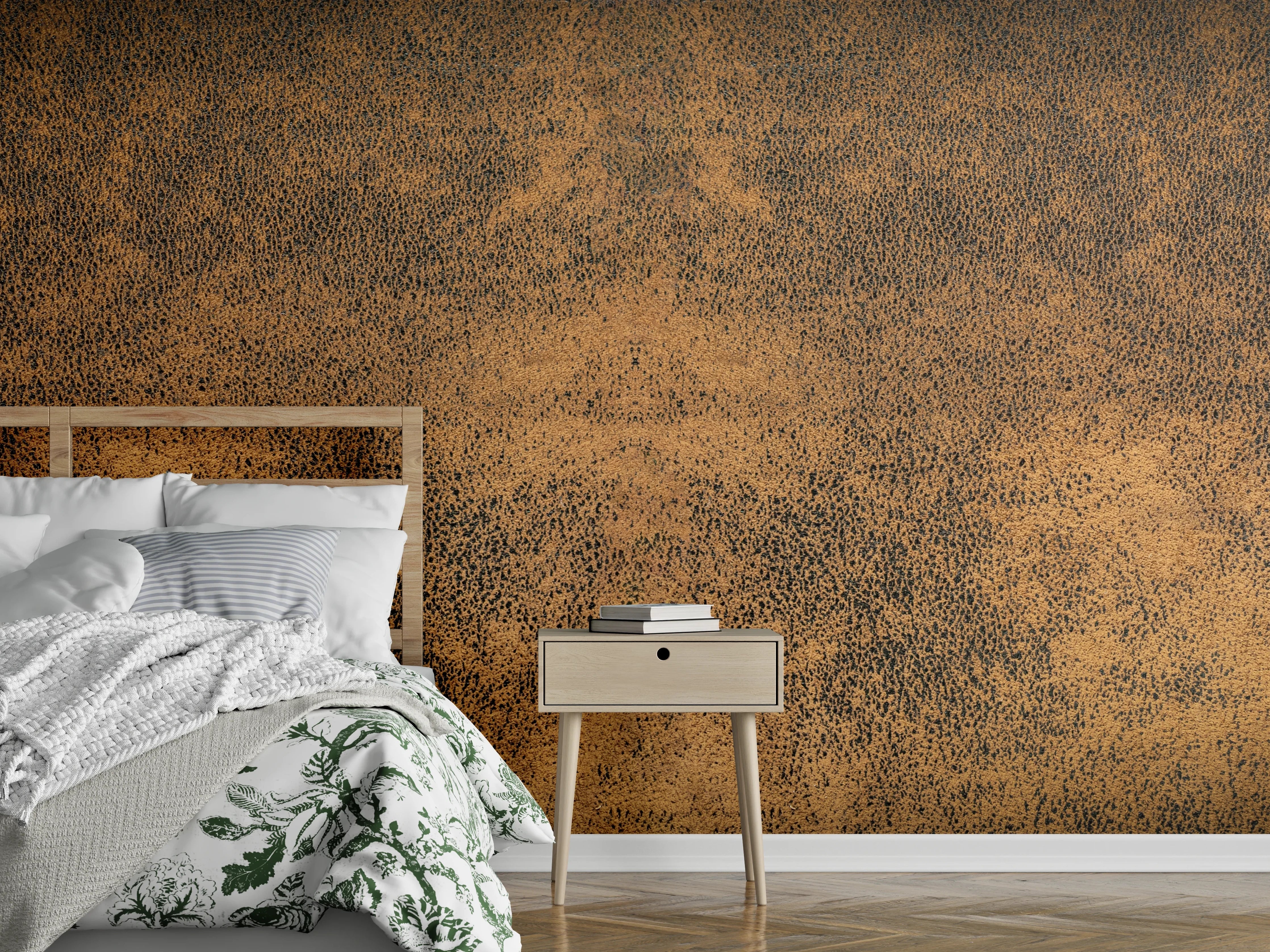 Wandverkleidung Schlafzimmer - Altes braunes rustikales Leder