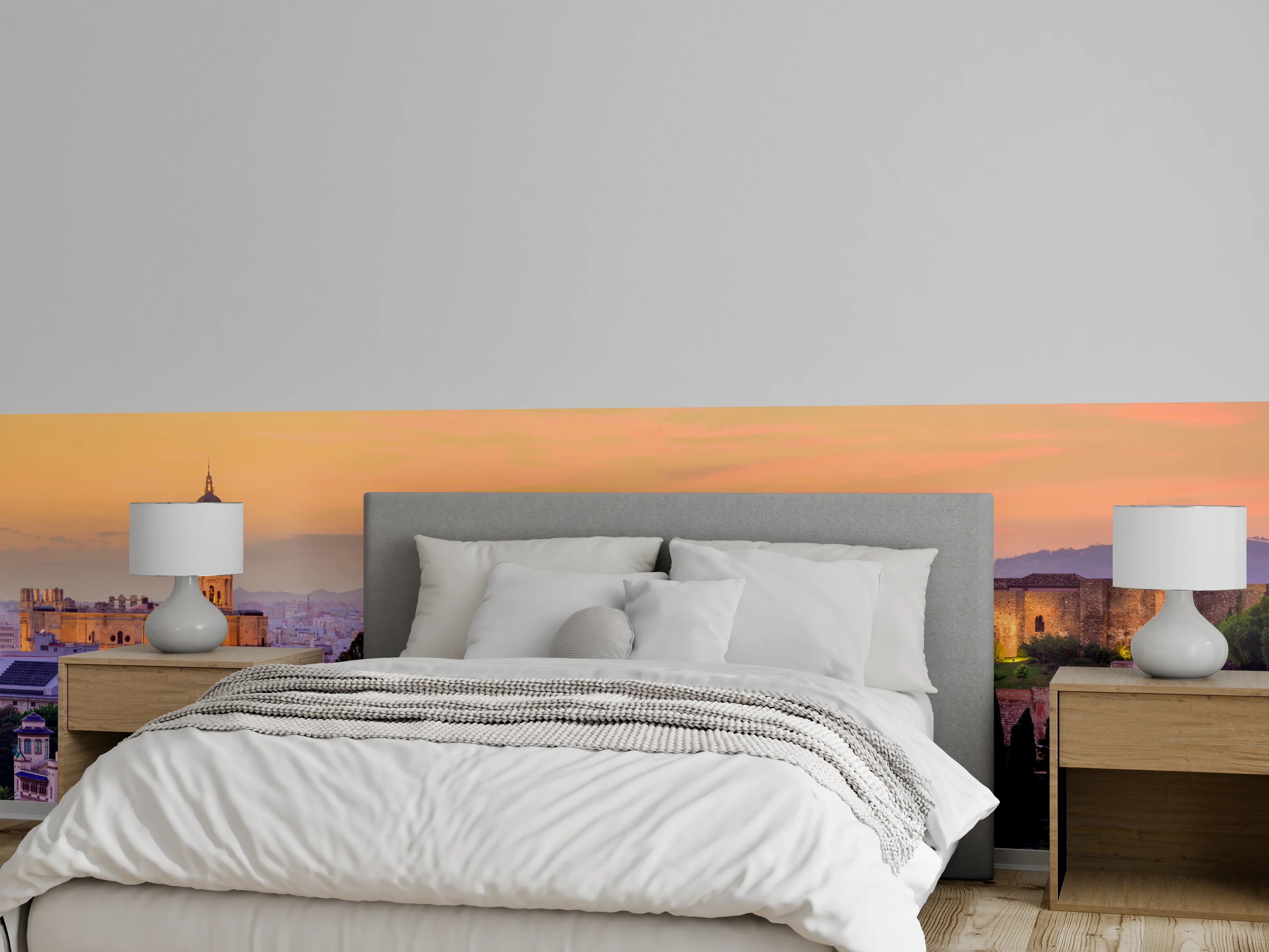 Wandverkleidung Schlafzimmer - Andalusien Skyline Sonnenuntergang Wandbild