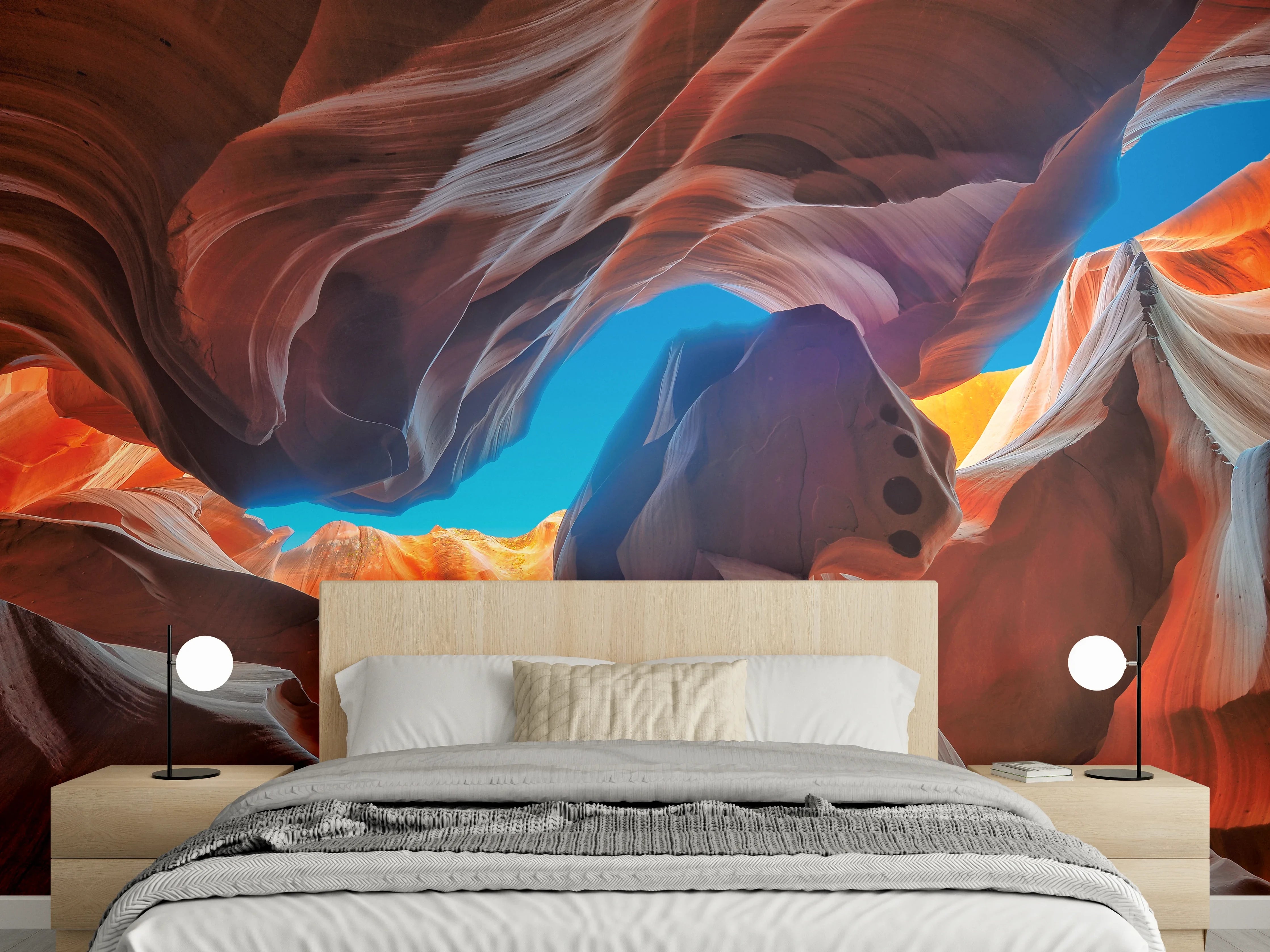 Wandverkleidung Schlafzimmer - Antelope Canyon Himmelblick Panorama