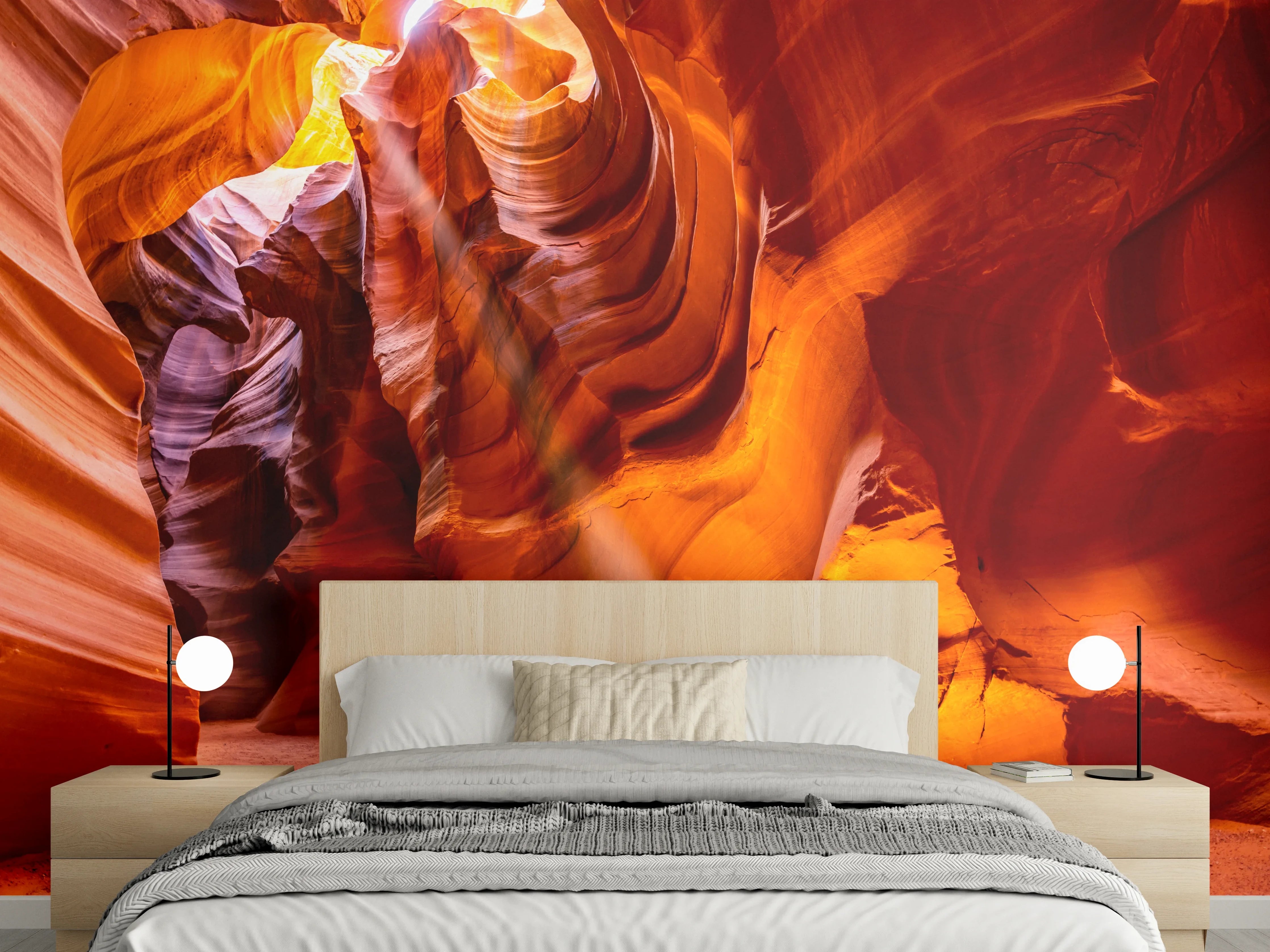 Wandverkleidung Schlafzimmer - Antelope Canyon Sonnenstrahlen Naturfoto