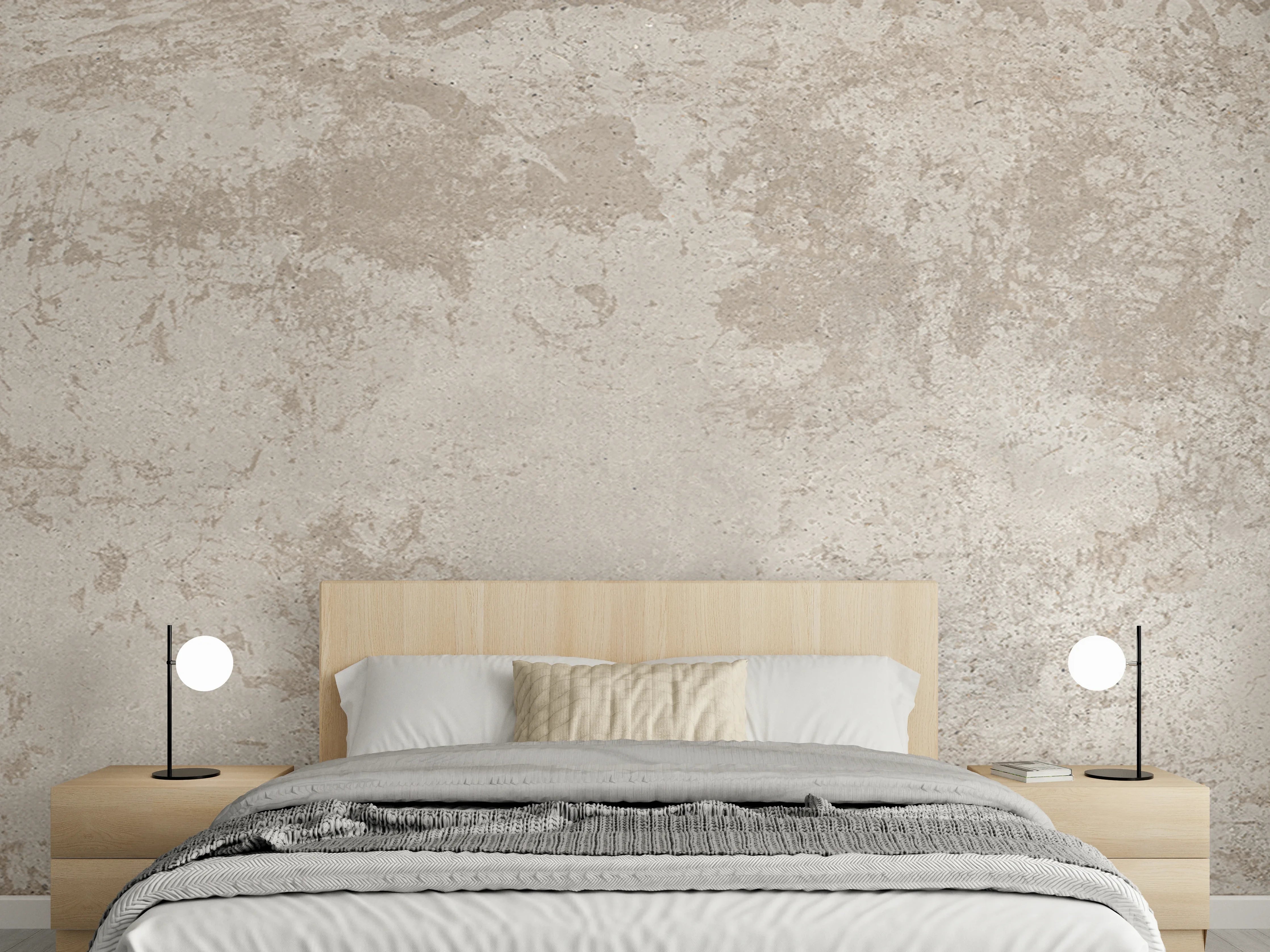 Wandverkleidung Schlafzimmer - Antik beige Betonwand