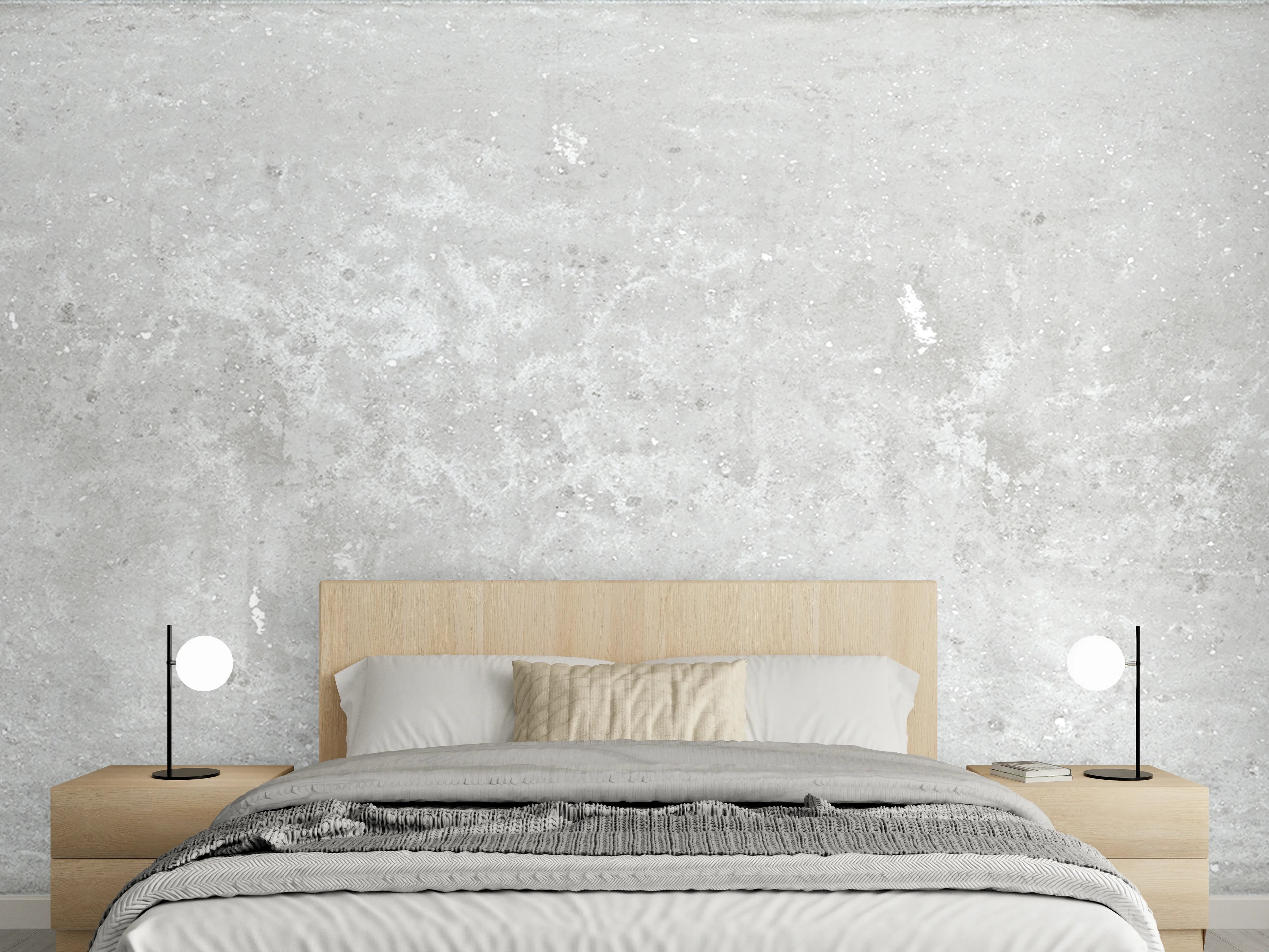 Wandverkleidung Schlafzimmer - Antik weiß-gräuliche Betonwand