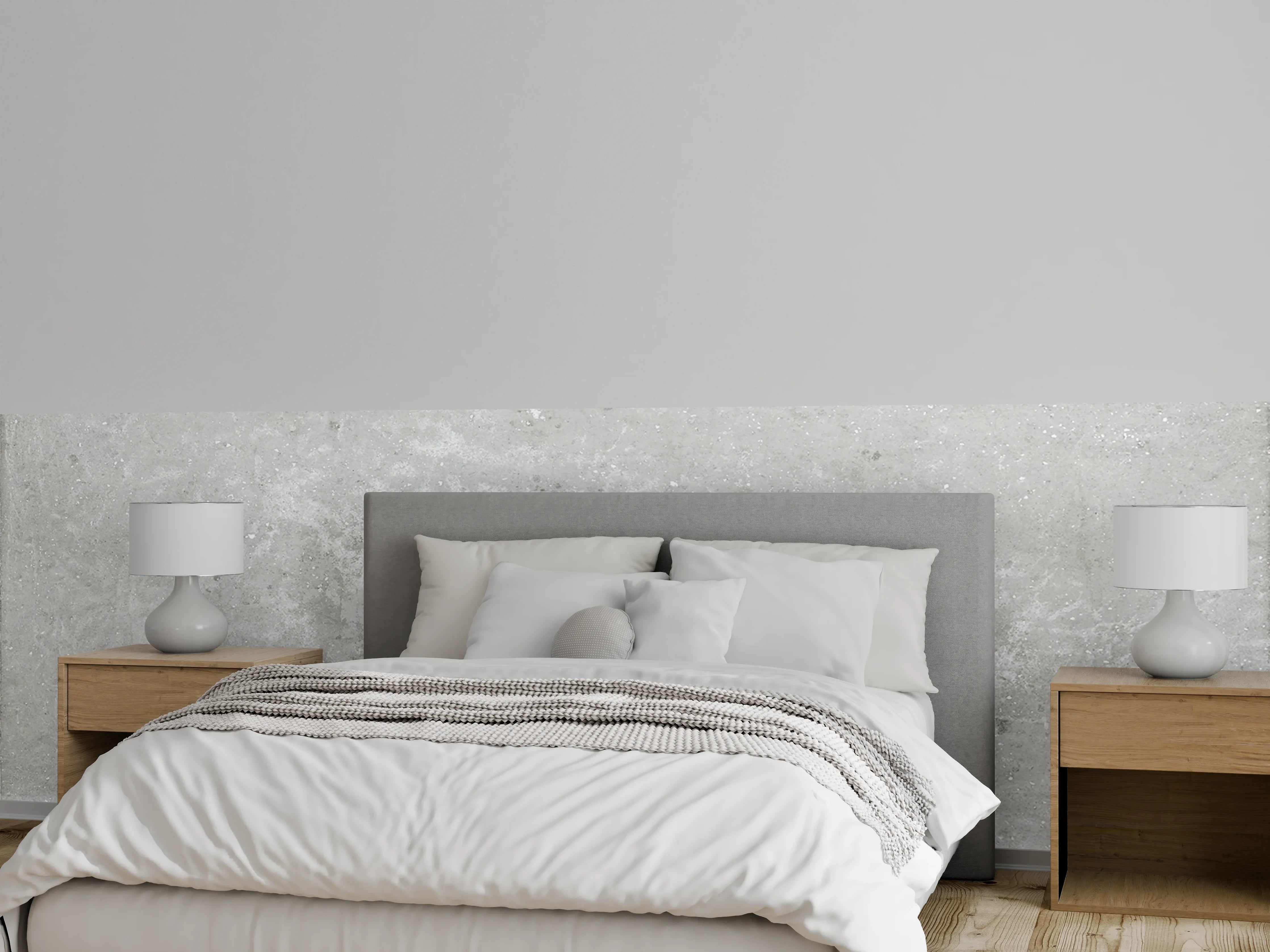 Wandverkleidung Schlafzimmer - Antik weiß-gräuliche Betonwand