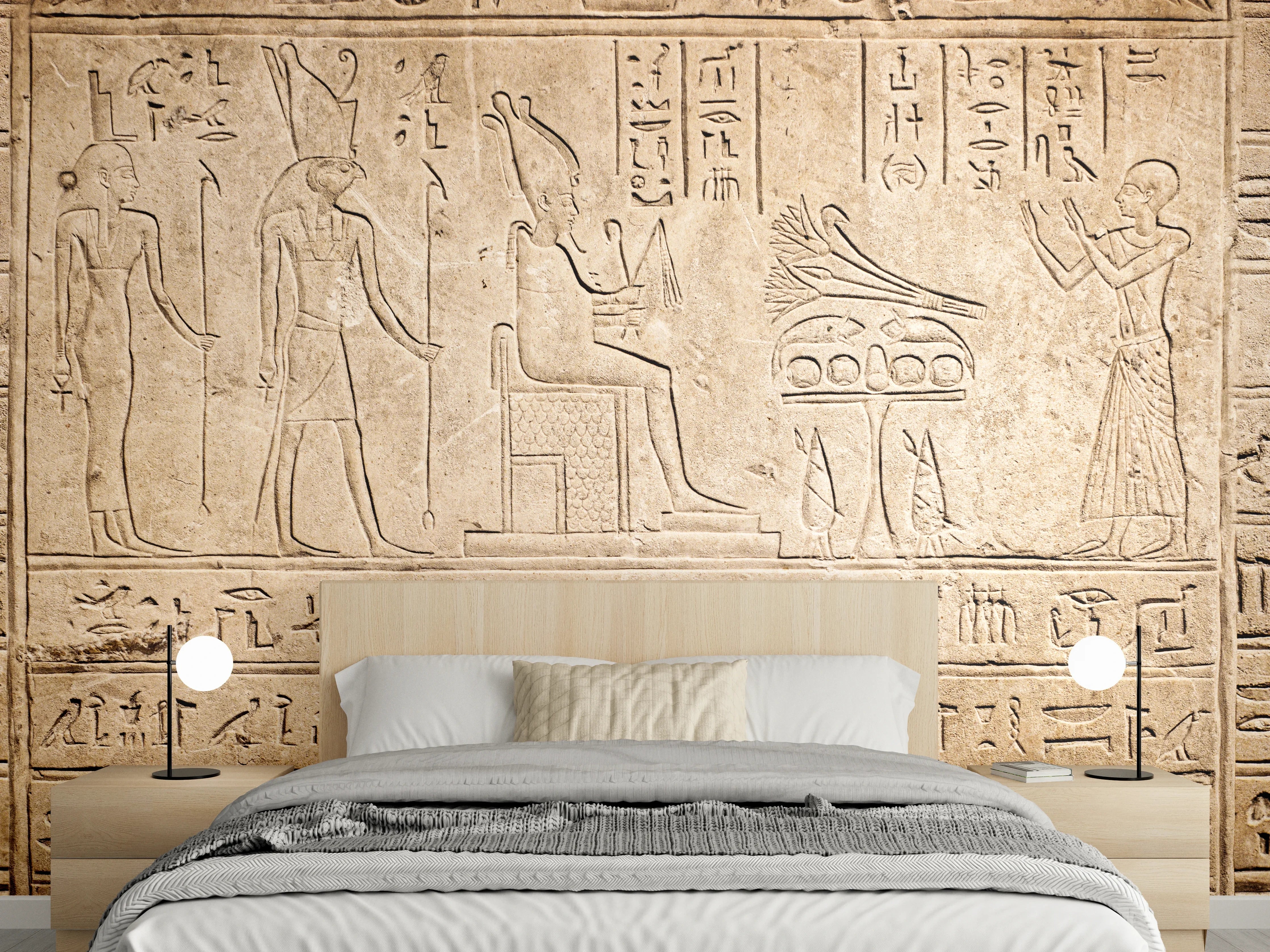 Wandverkleidung Schlafzimmer - Antike Ägyptische Hieroglyphen