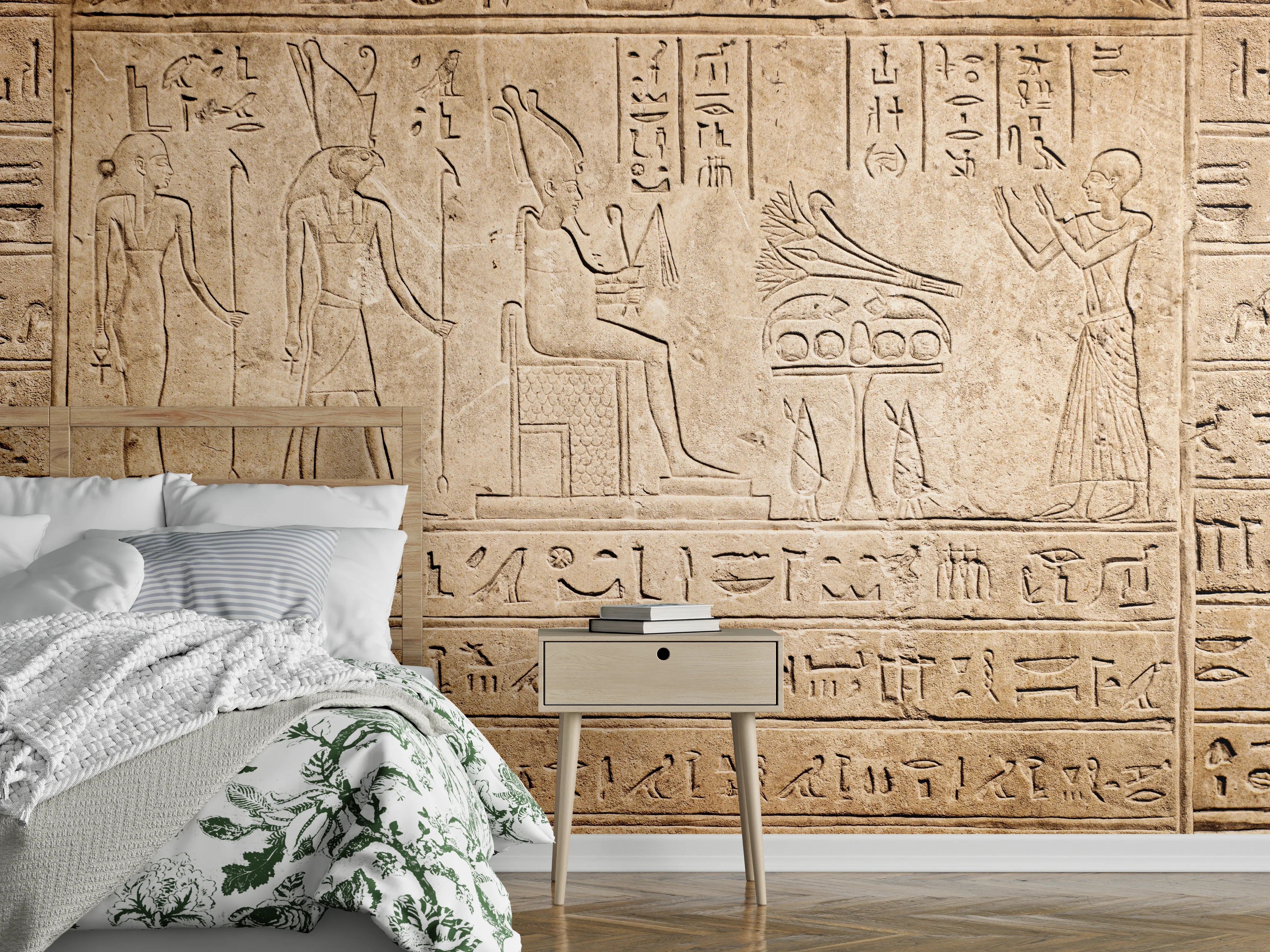 Wandverkleidung Schlafzimmer - Antike Ägyptische Hieroglyphen