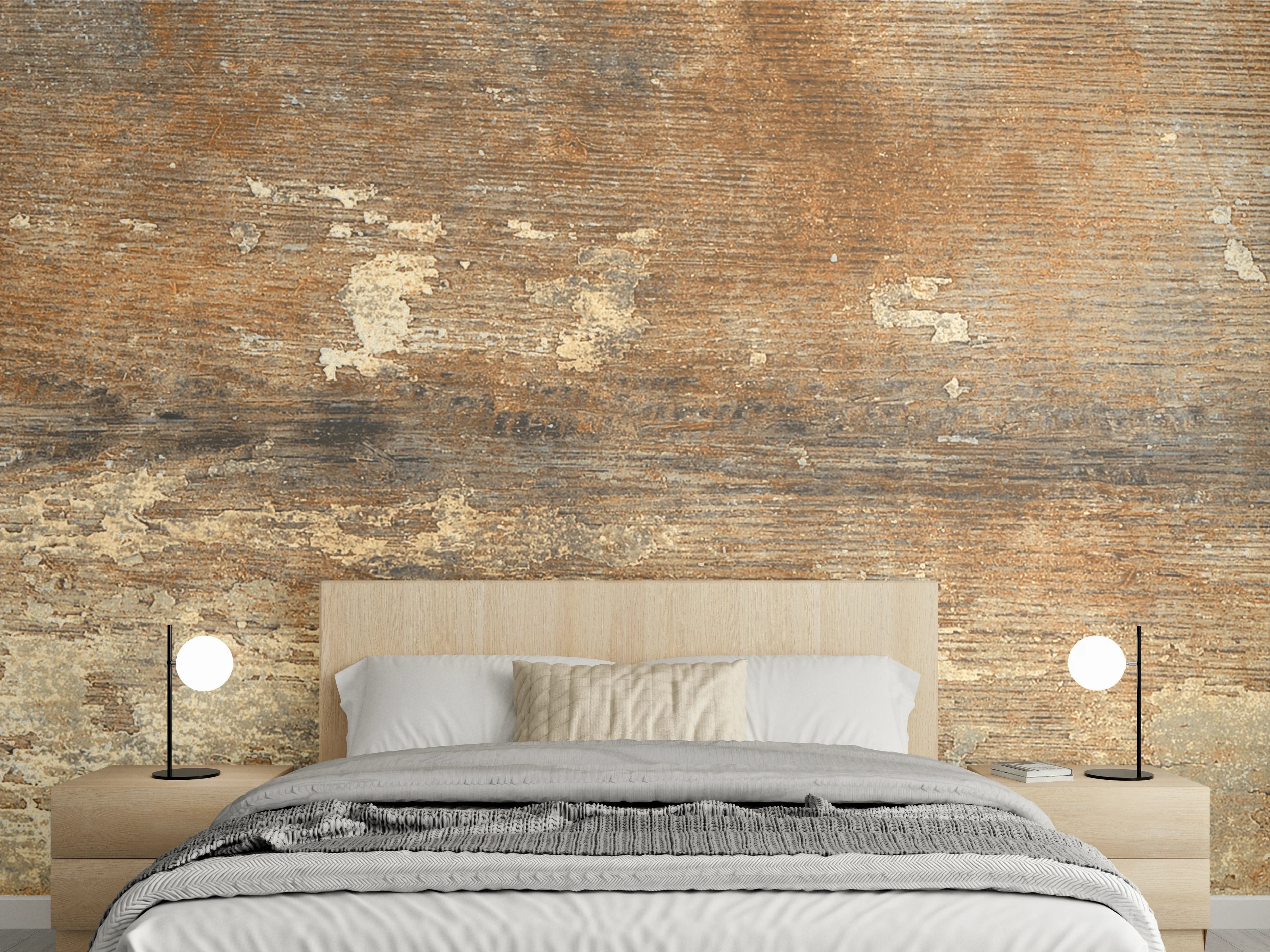 Wandverkleidung Schlafzimmer - Antike Eichenholz-Textur
