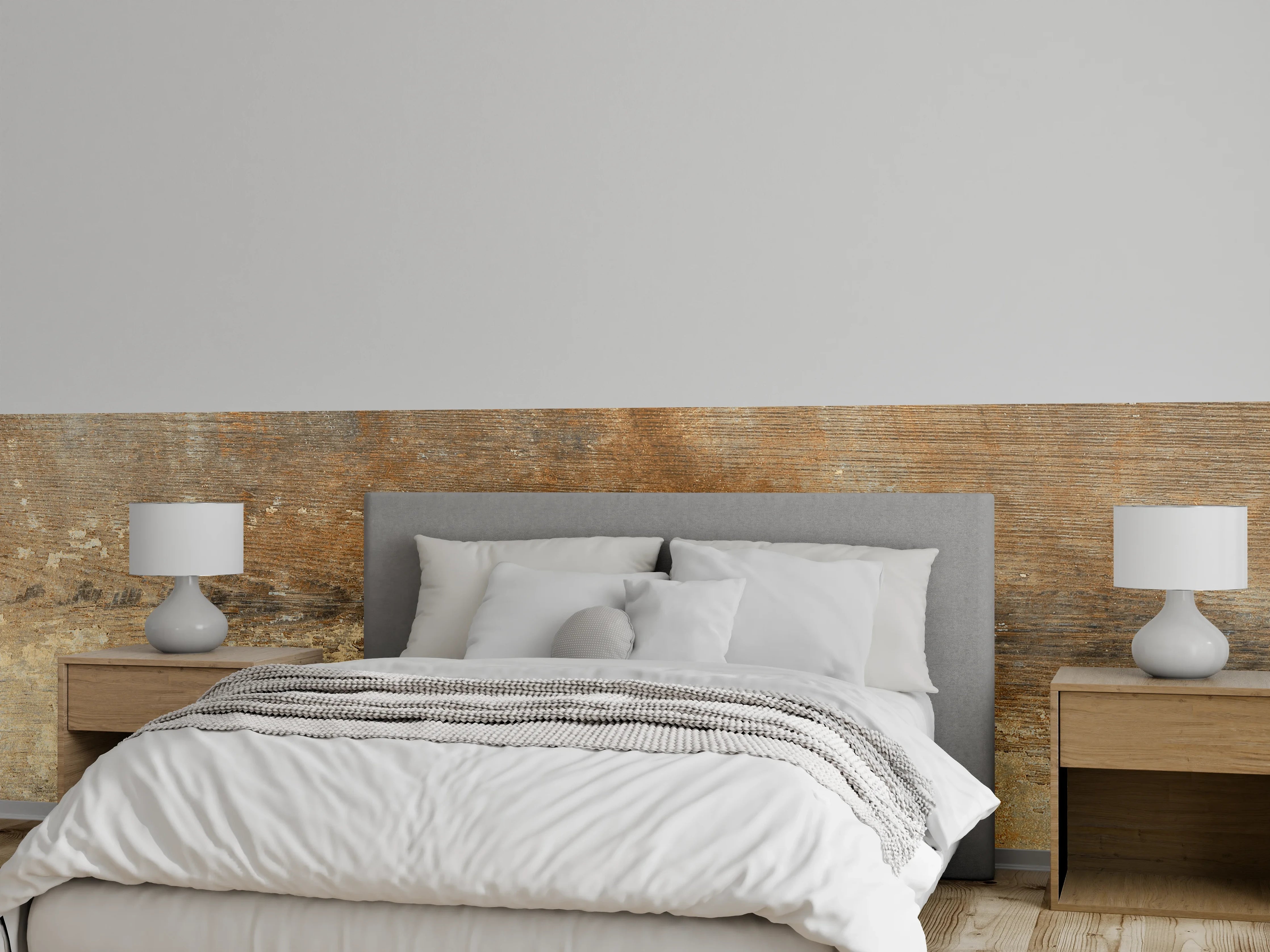 Wandverkleidung Schlafzimmer - Antike Eichenholz-Textur