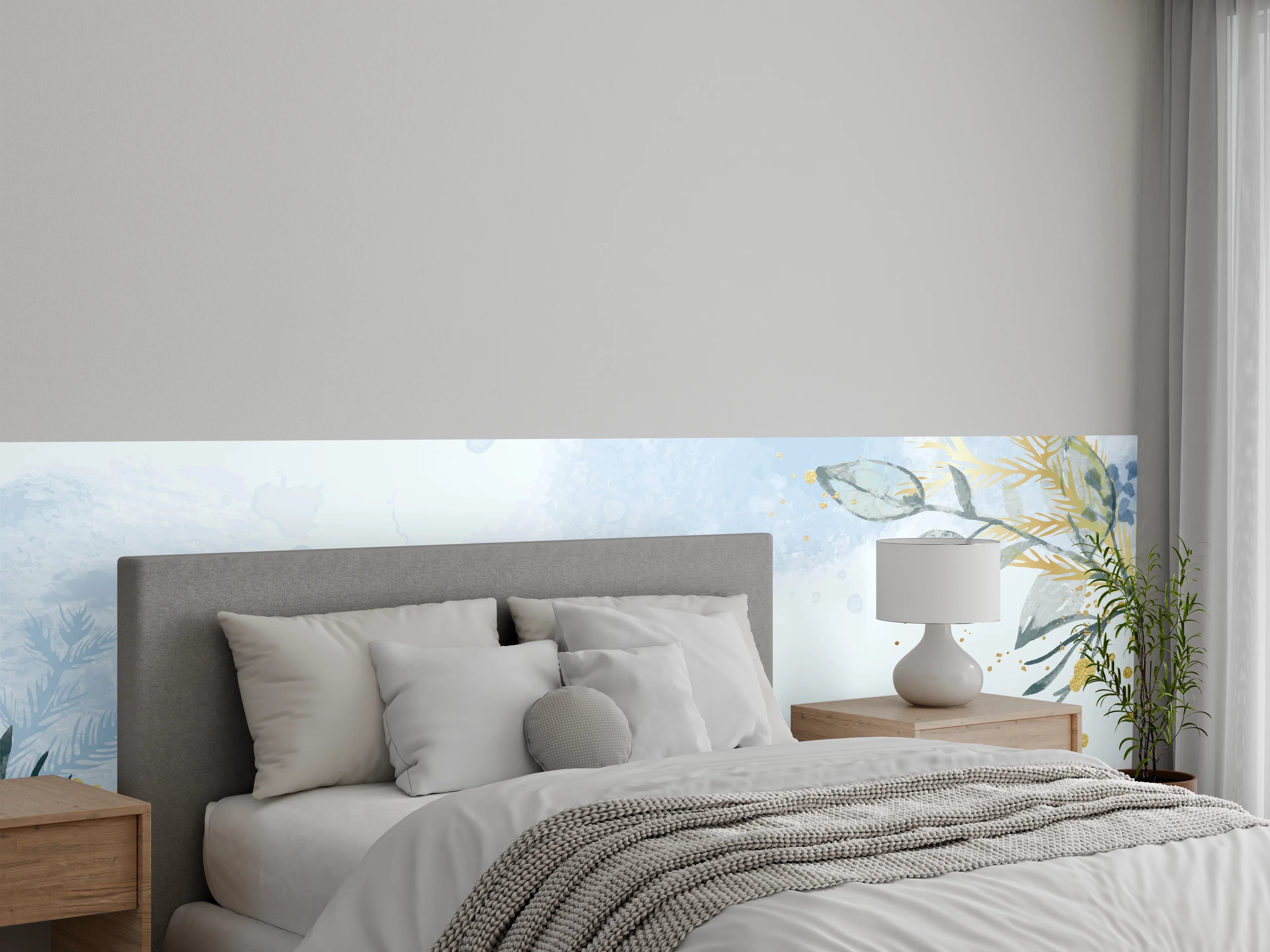 Wandverkleidung Schlafzimmer - Aquarell Blüten Pastell