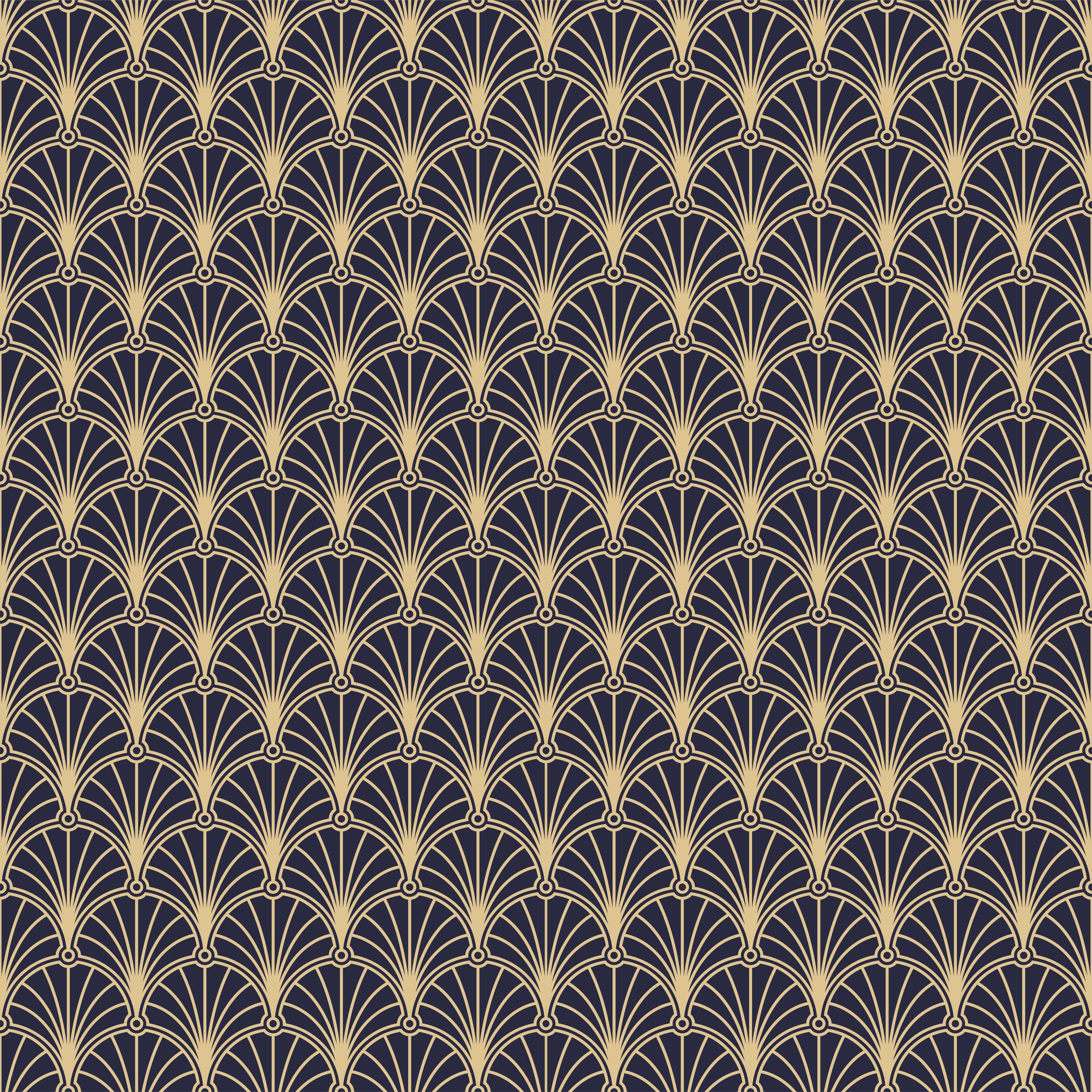 Wandverkleidung Schlafzimmer-Art déco Muster in Schwarz und Gold