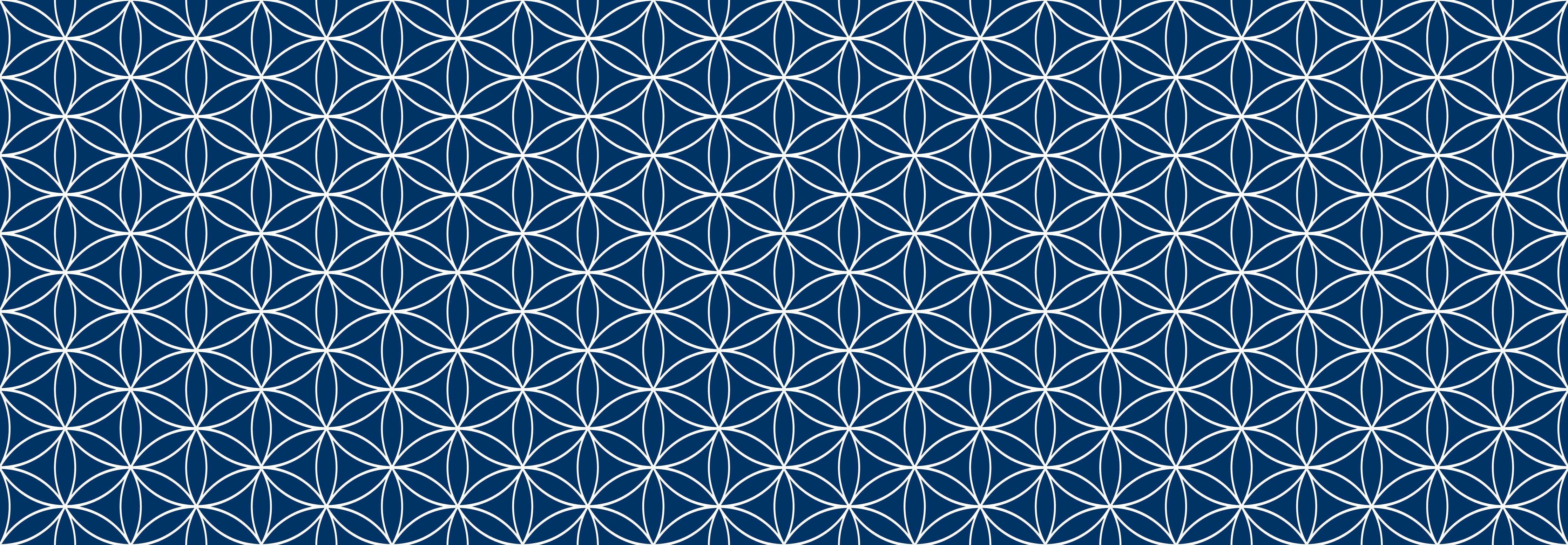 Wandverkleidung Schlafzimmer-Asanoha Muster auf Blau – modern