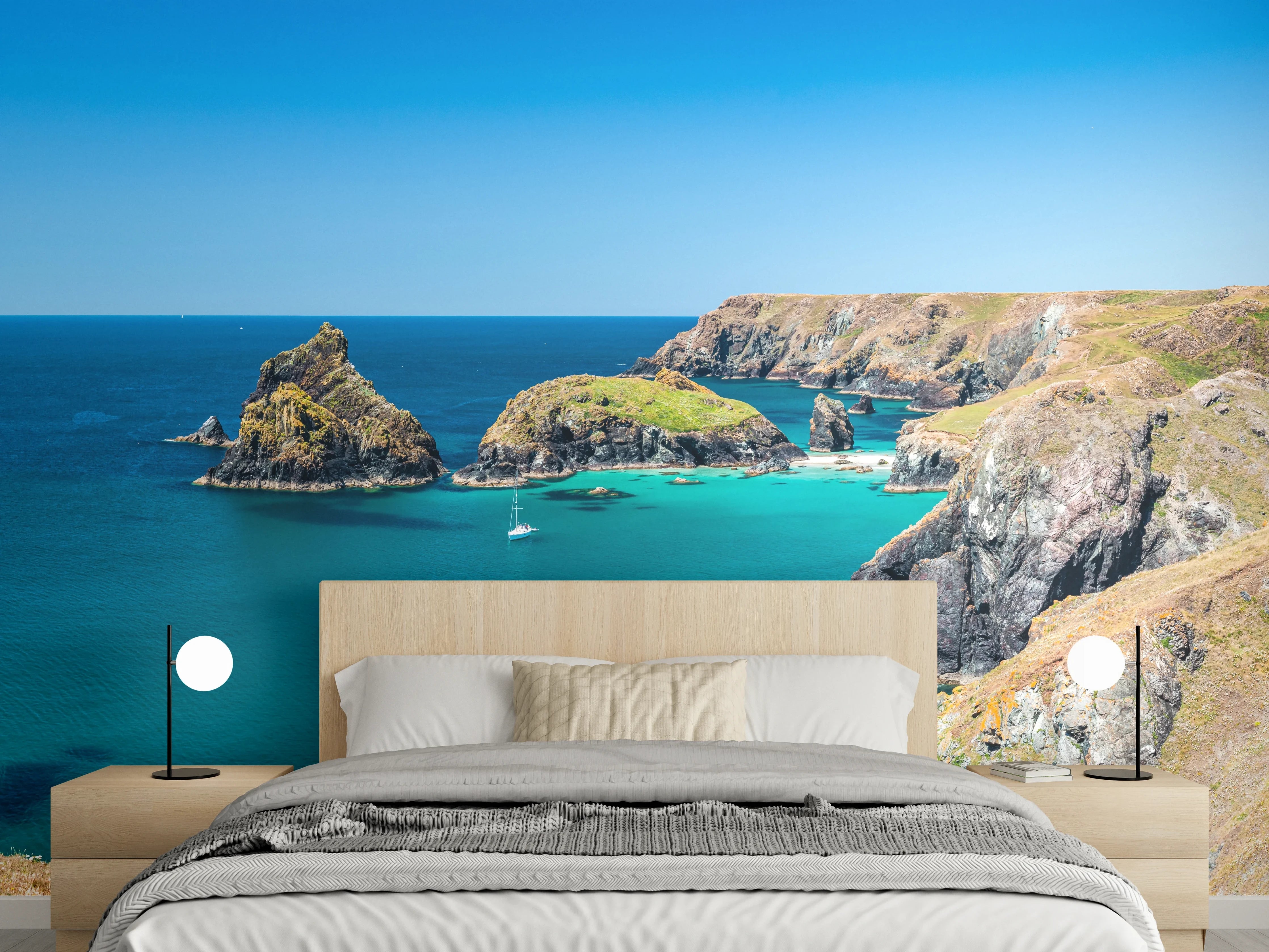 Wandverkleidung Schlafzimmer - Atemberaubende Küstenlandschaft Panorama