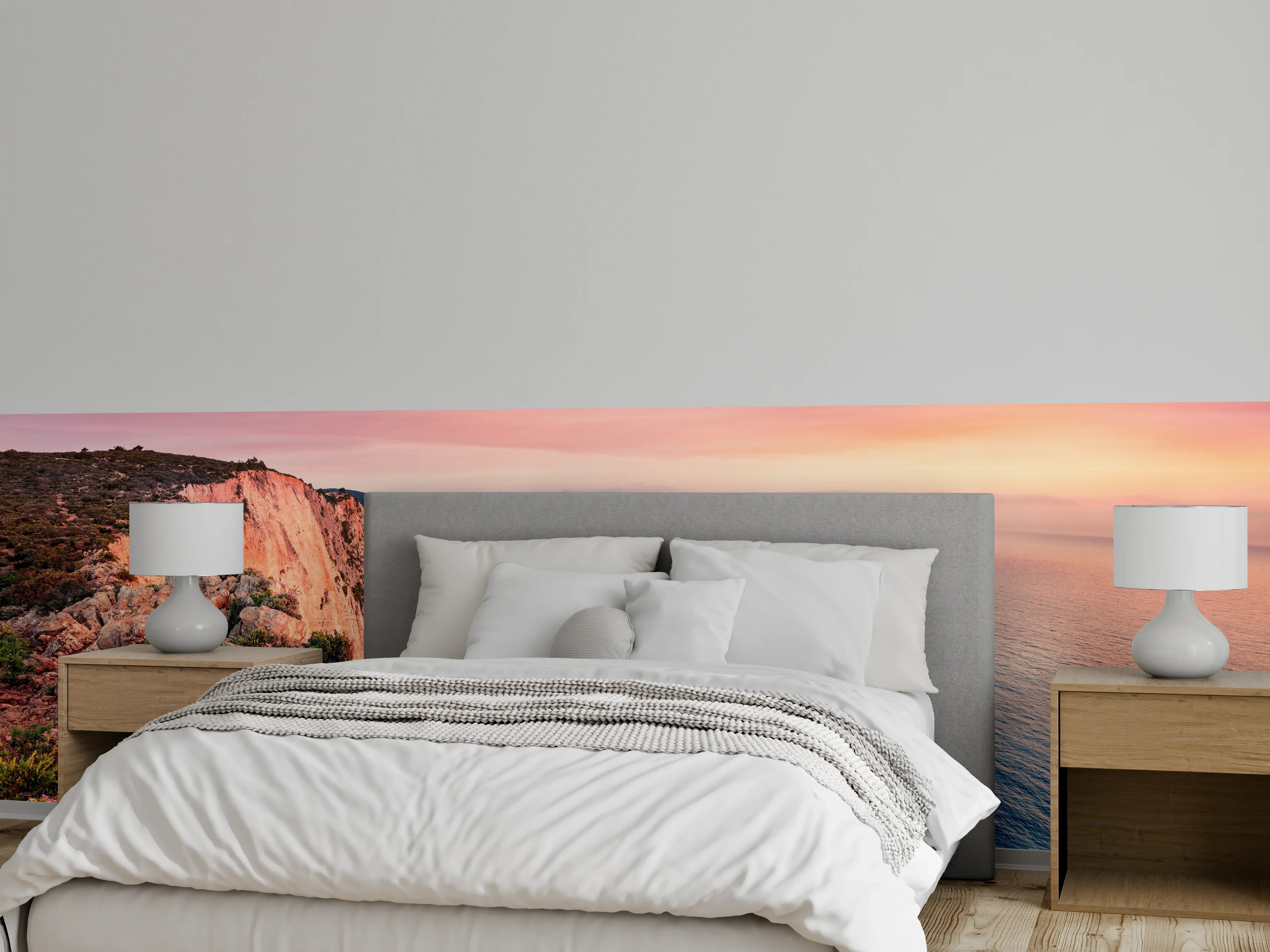 Wandverkleidung Schlafzimmer - Atemberaubende Küstenlandschaft im Sonnenuntergang