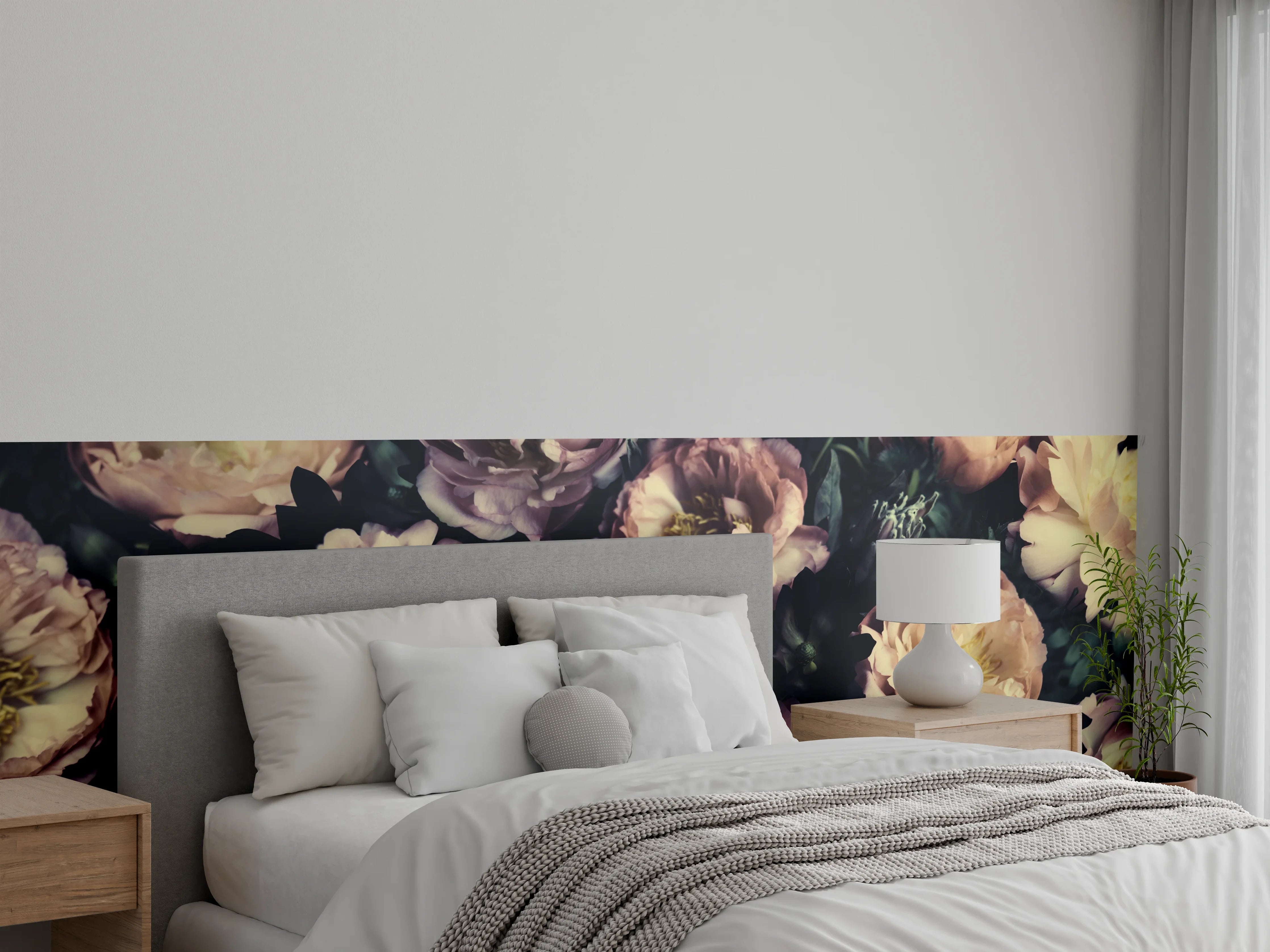 Wandverkleidung Schlafzimmer - Atemberaubende Pfingstrosen