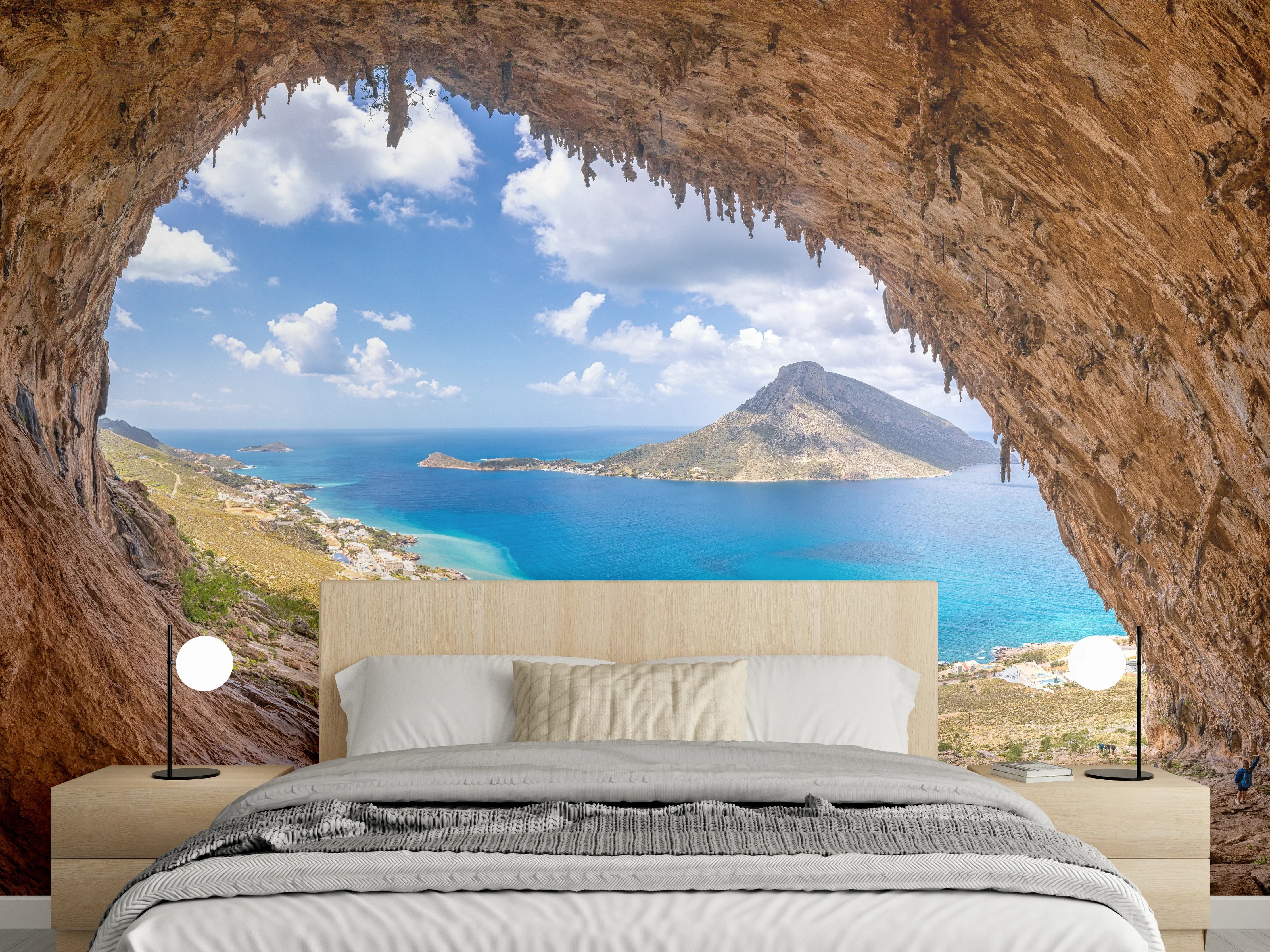 Wandverkleidung Schlafzimmer - Atemberaubender Ausblick auf meditatives Inselpanorama