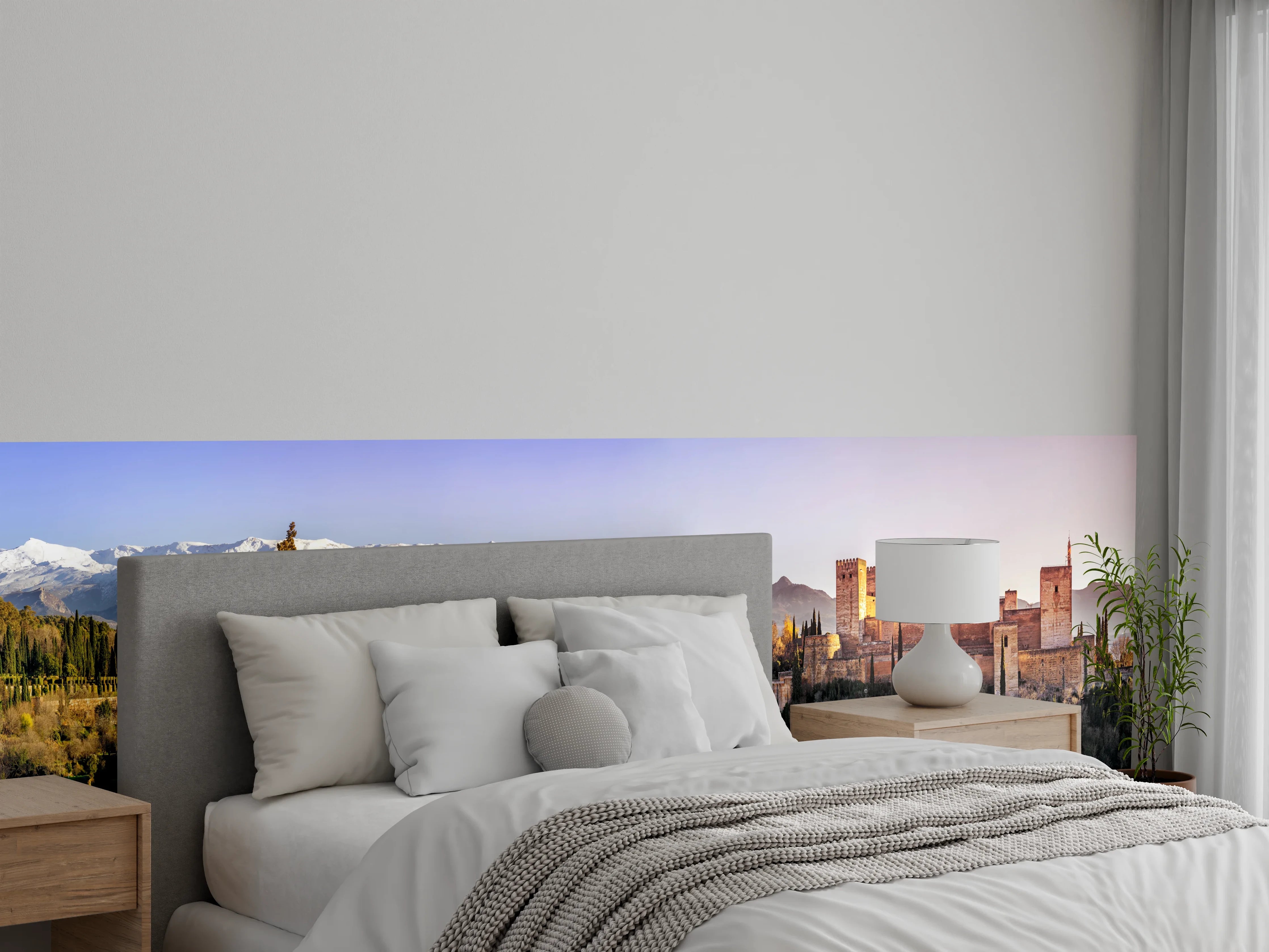 Wandverkleidung Schlafzimmer - Aussicht auf Alhambra mit Comares-Turm